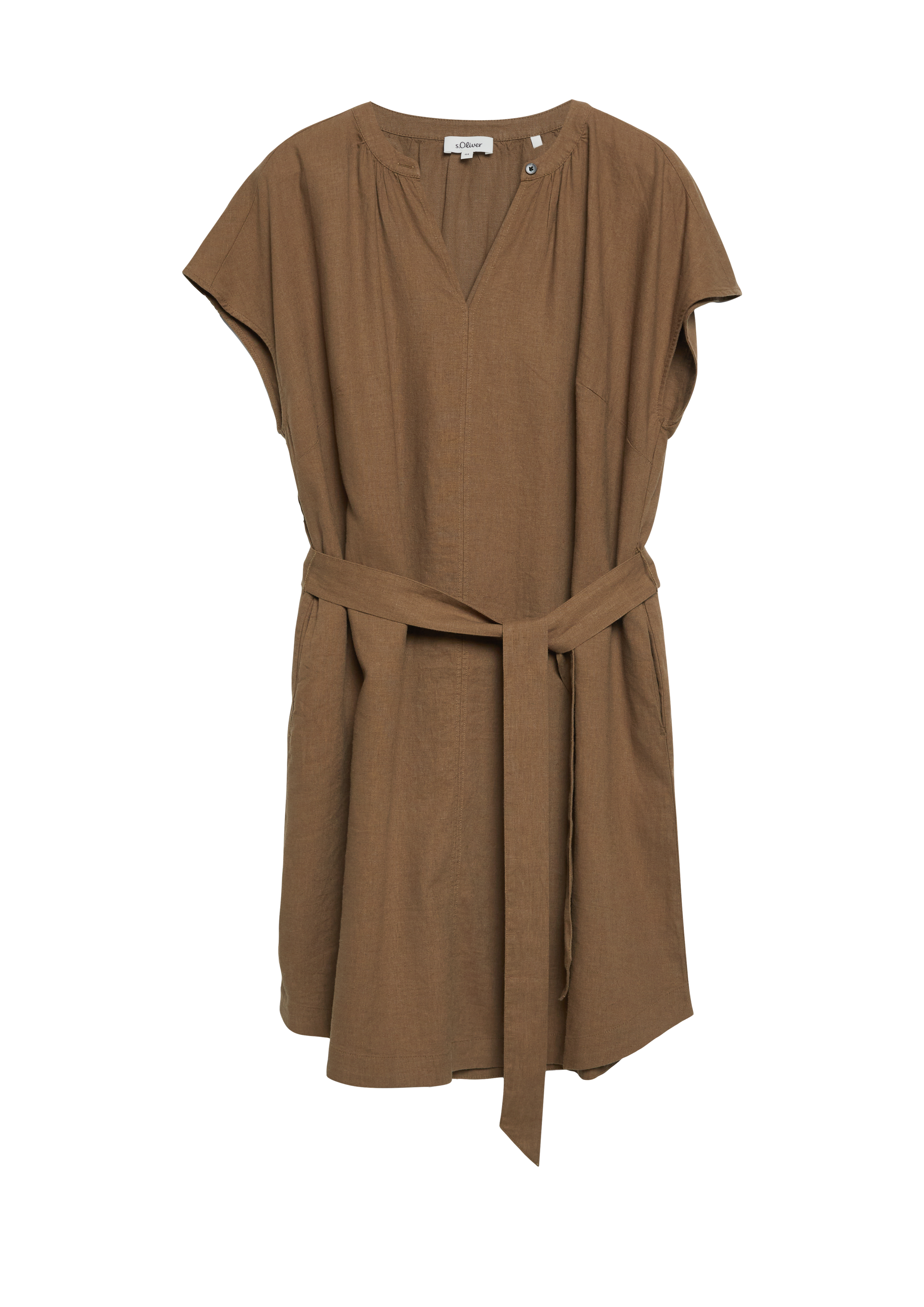 s.Oliver Leinenmix-Kleid Mit Eingrifftaschen