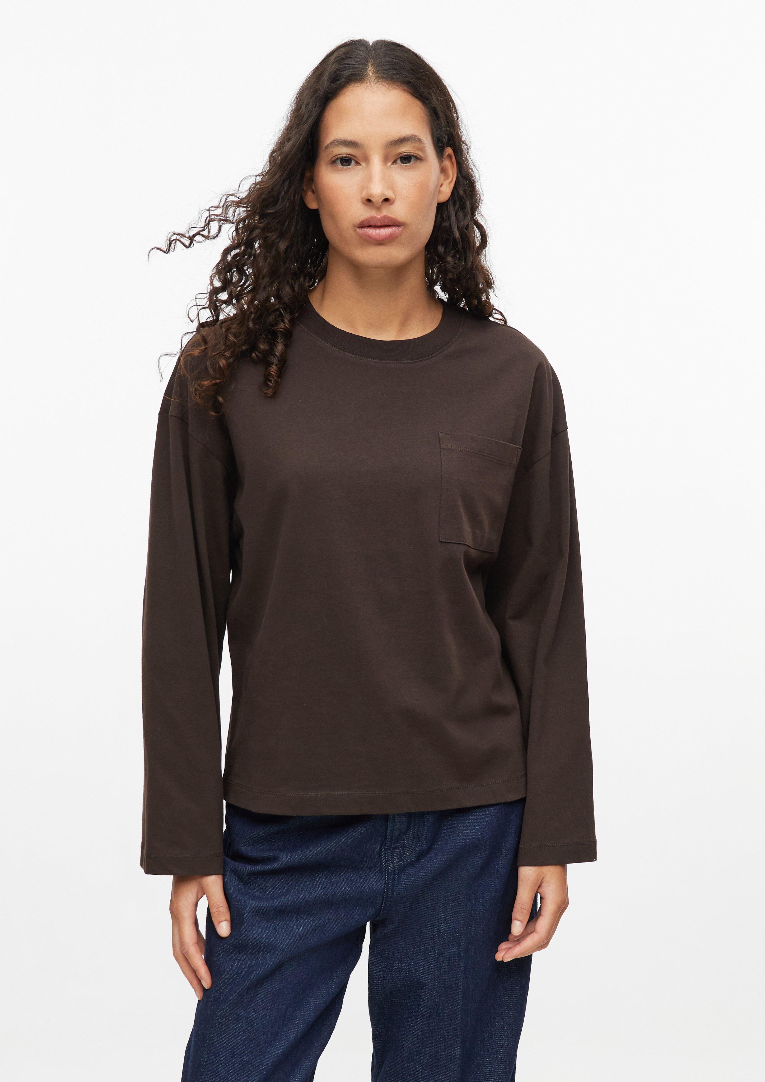 T-Shirt mit weitem Arm in Farbe dunkelbraun von s.Oliver
