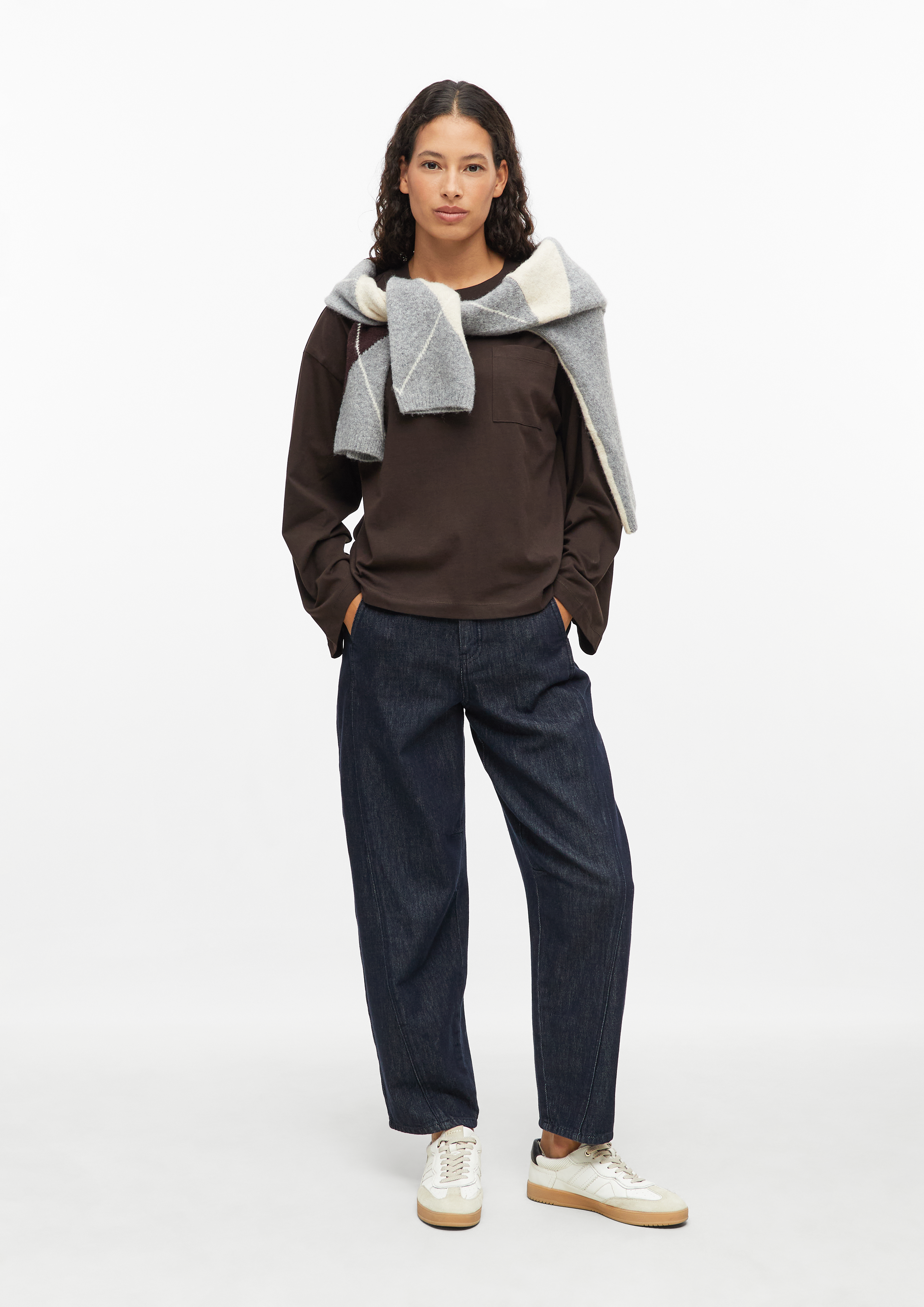 Femmes T-shirt à manches larges en brun de s.Oliver