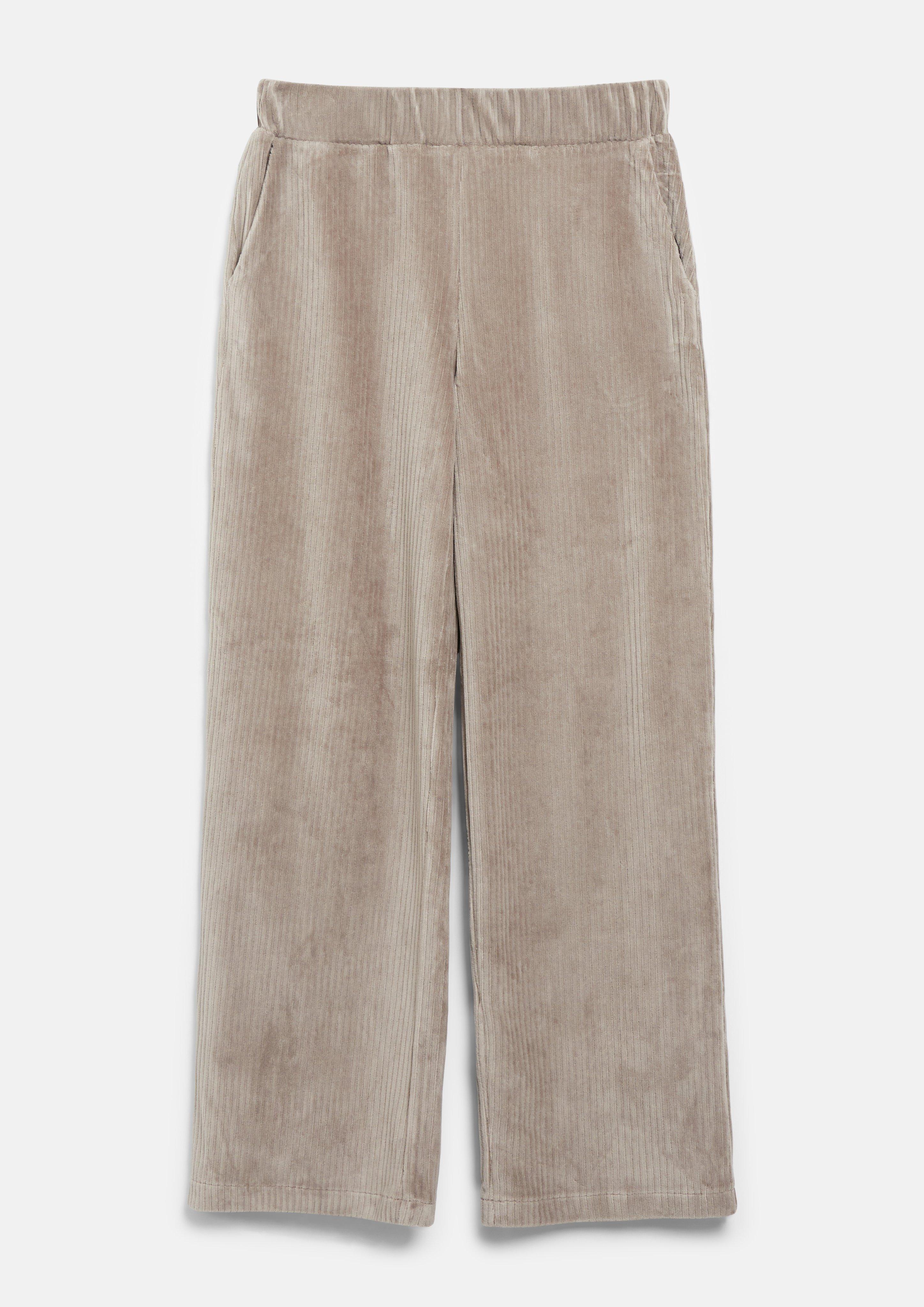 Pantalon fluide en jersey de velours côtelé en marron clair de s.Oliver