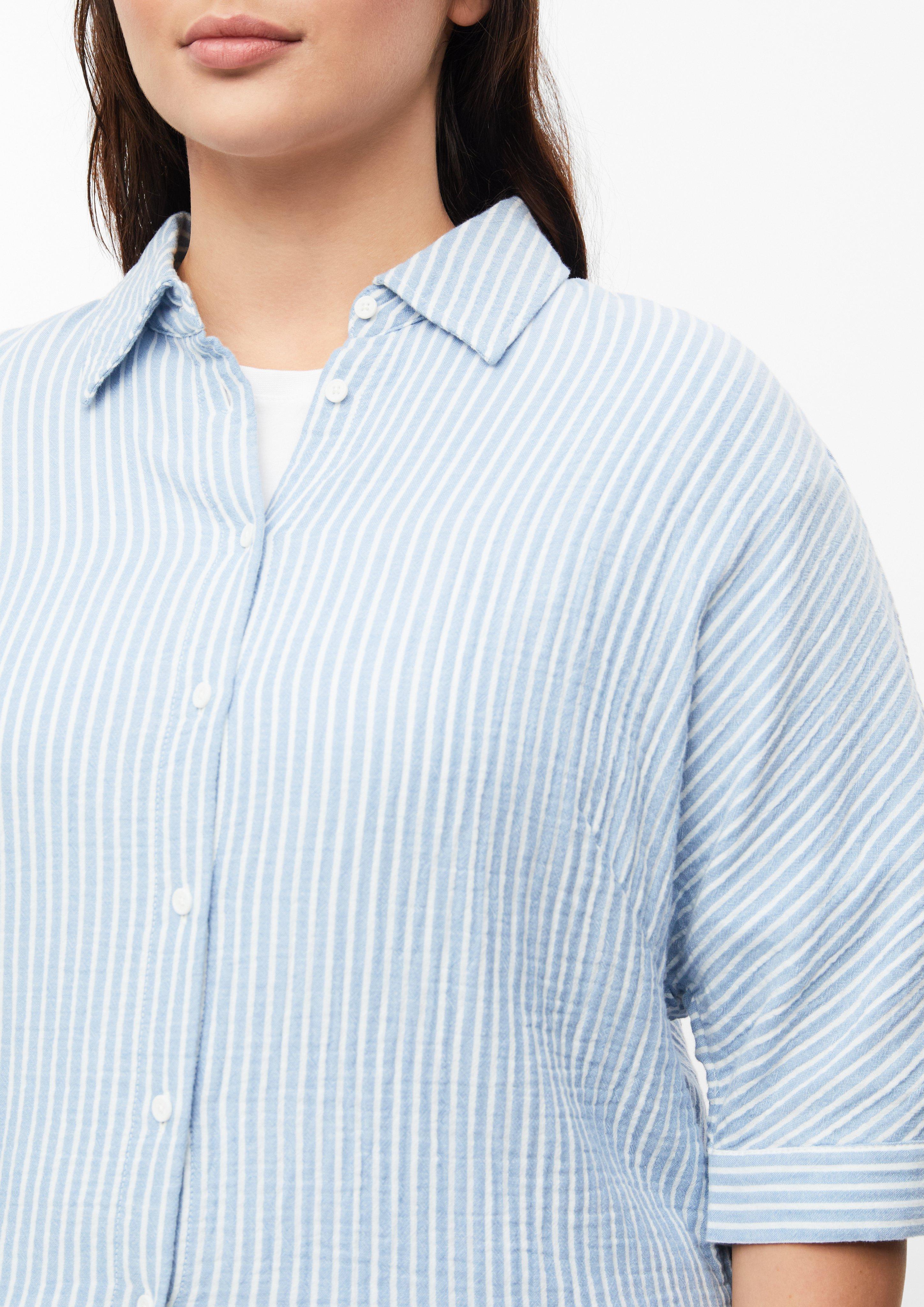 Femmes Blouse en mousseline avec manches chauve-souris en bleu de s.Oliver CURVE