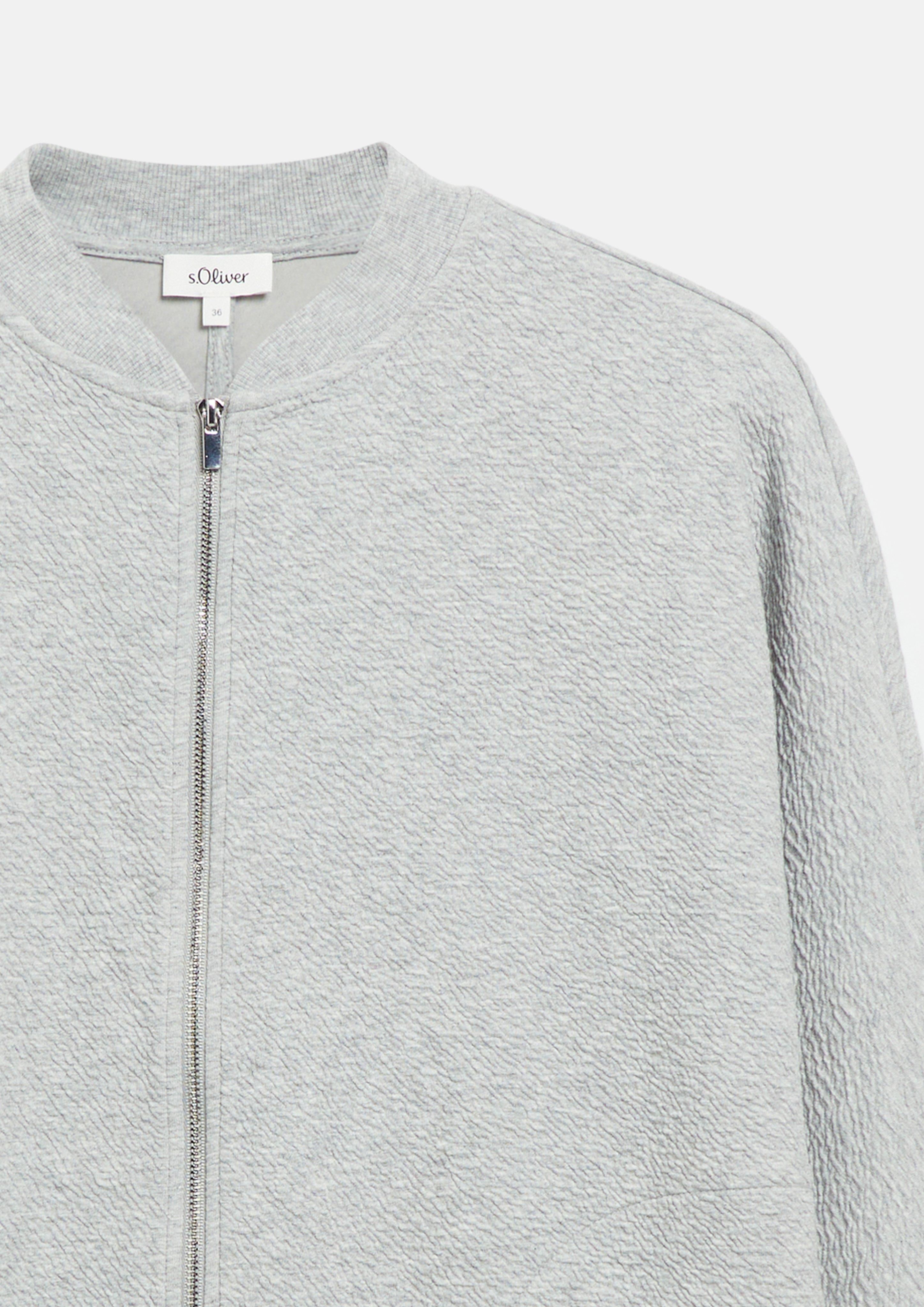 Femmes Blouson en sweat-shirt structuré en gris de s.Oliver