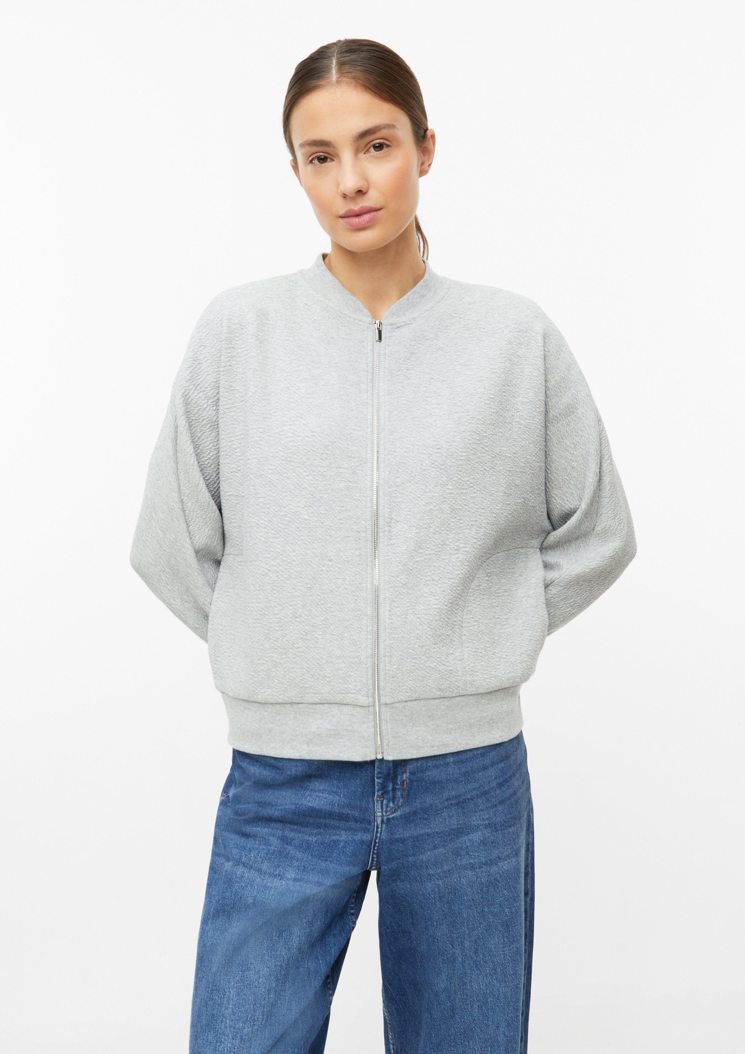 Sweatshirt jas in grijs gemêleerd van s.Oliver