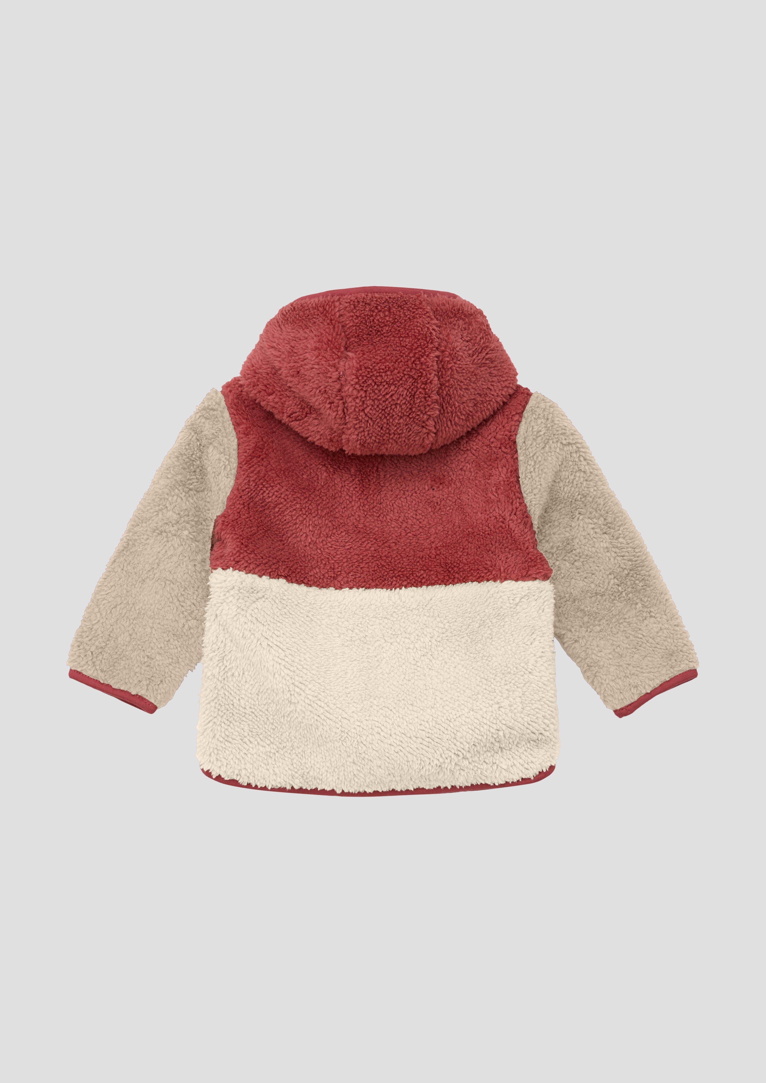 Kids Unisex jacket with color blocking and teddy bear plush in red by s.Oliver