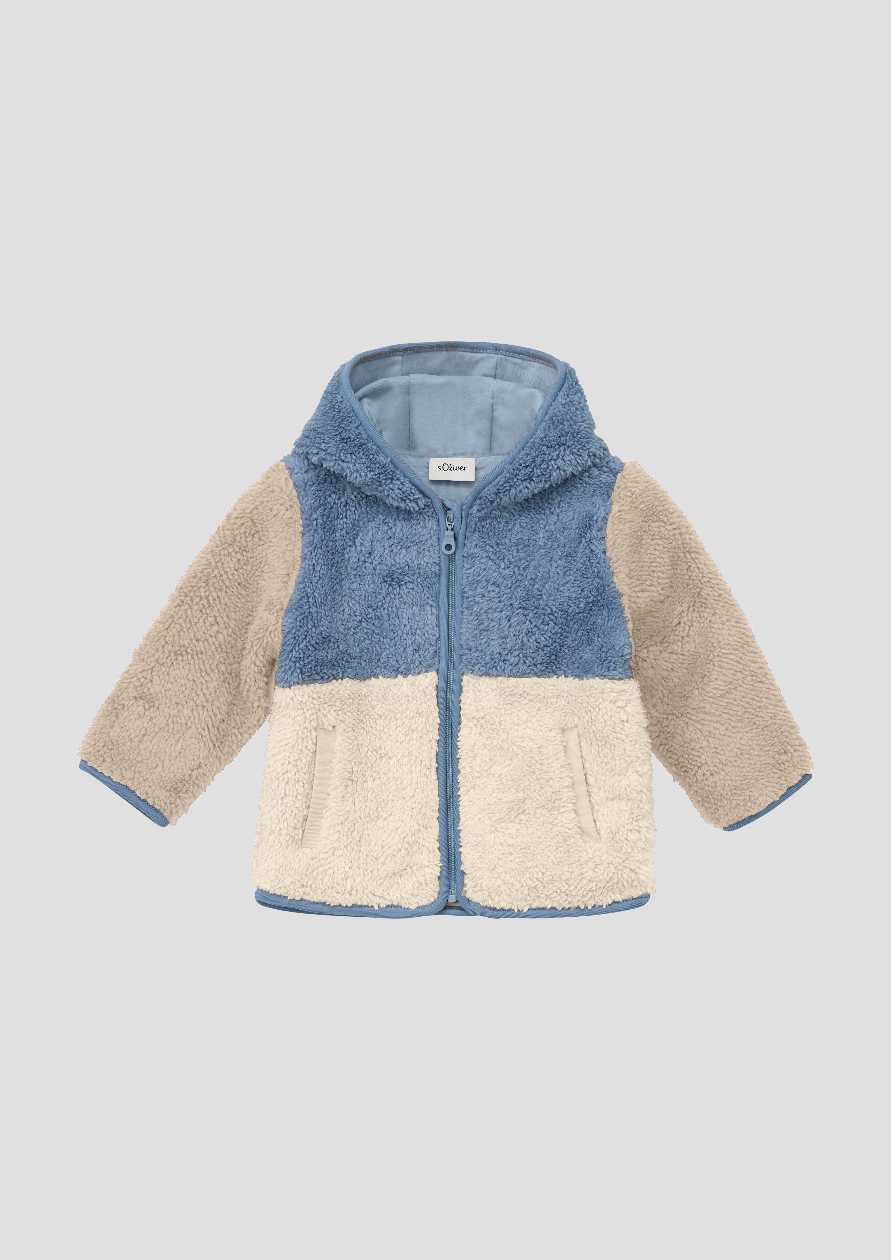 Junior Veste unisexe avec effet « color blocking » et tissu peluche en bleu de s.Oliver