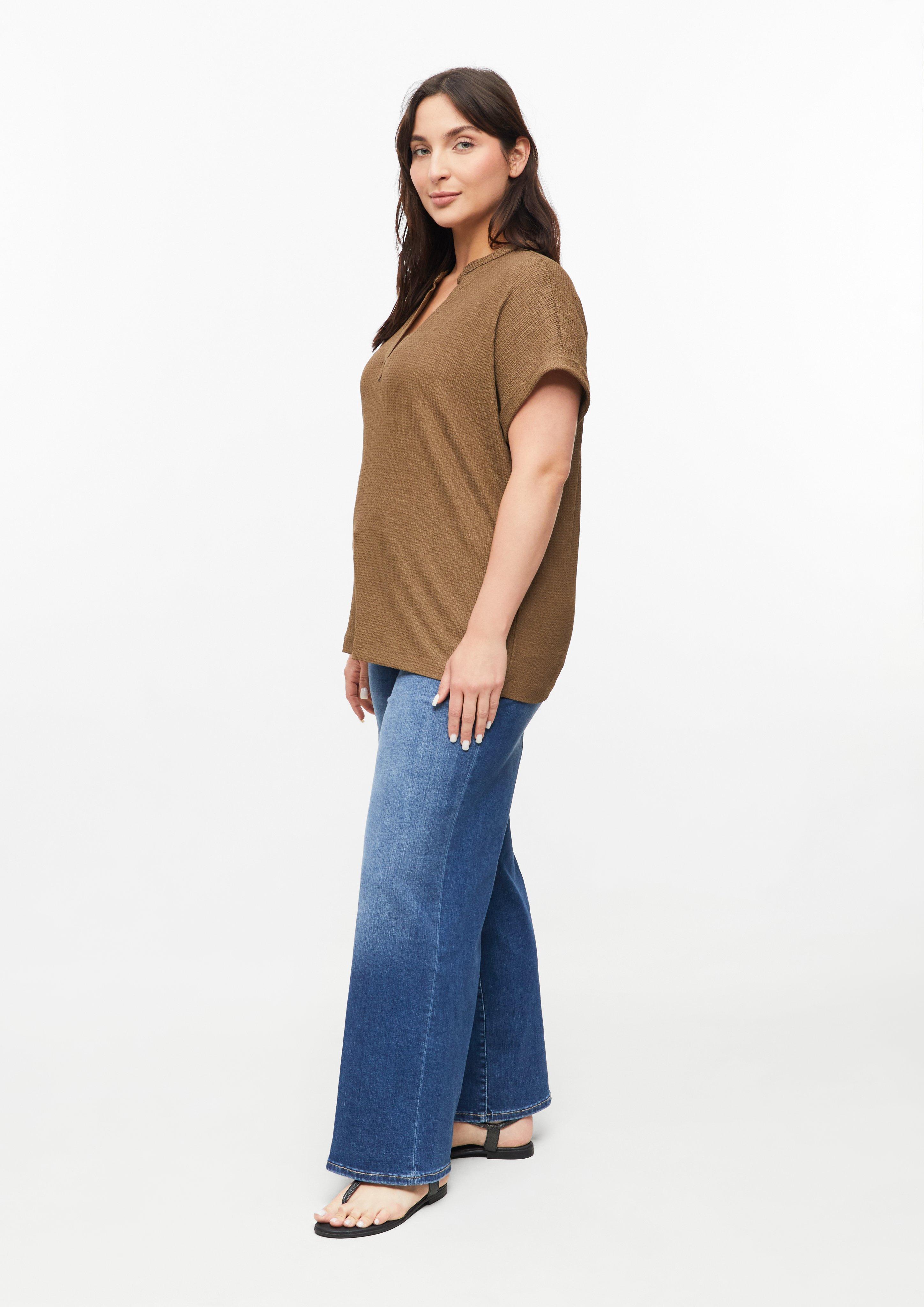 Dames T-shirt in bruin van s.Oliver CURVE