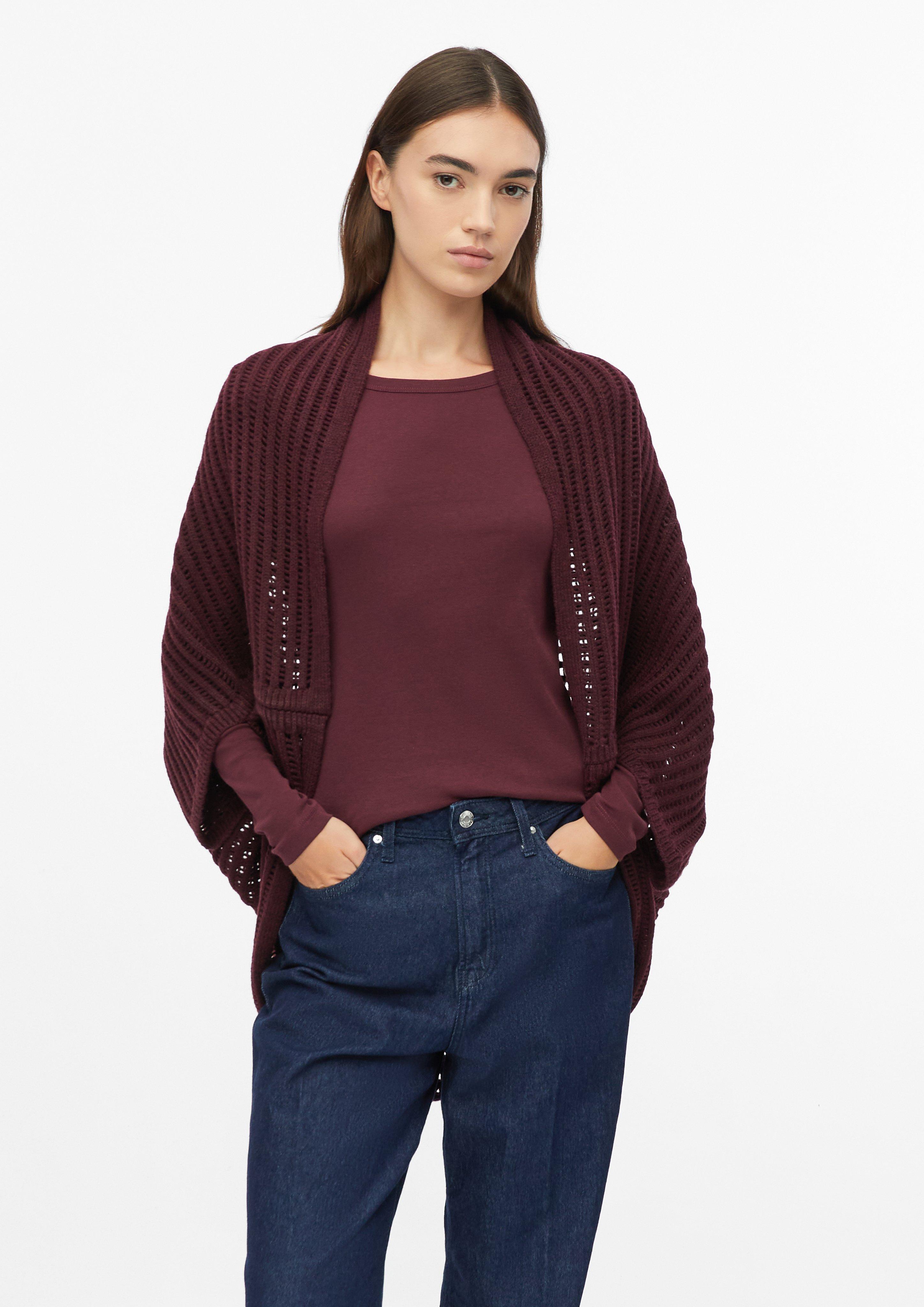 Poncho im Loose Fit mit kuscheliger Innenseite in Farbe bordeaux von s.Oliver