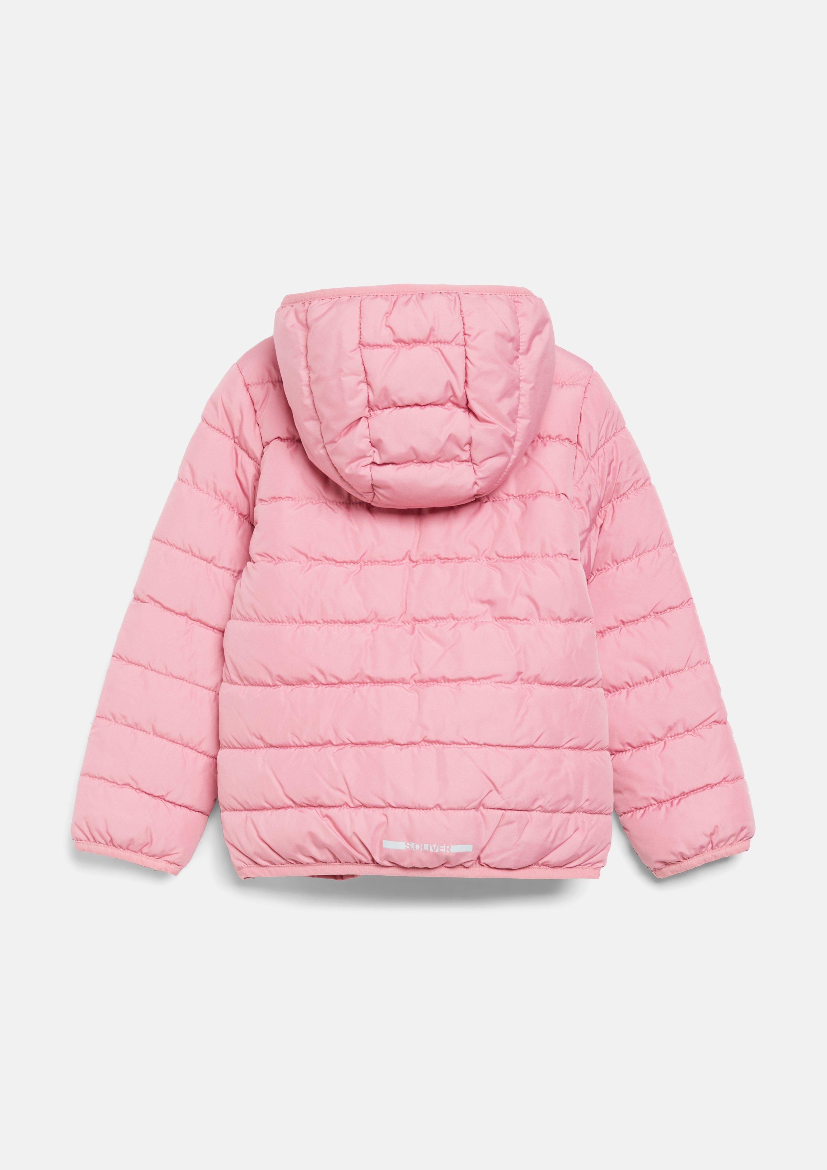 Kids Lightly padded unisex jacket with a hood in pink by s.Oliver