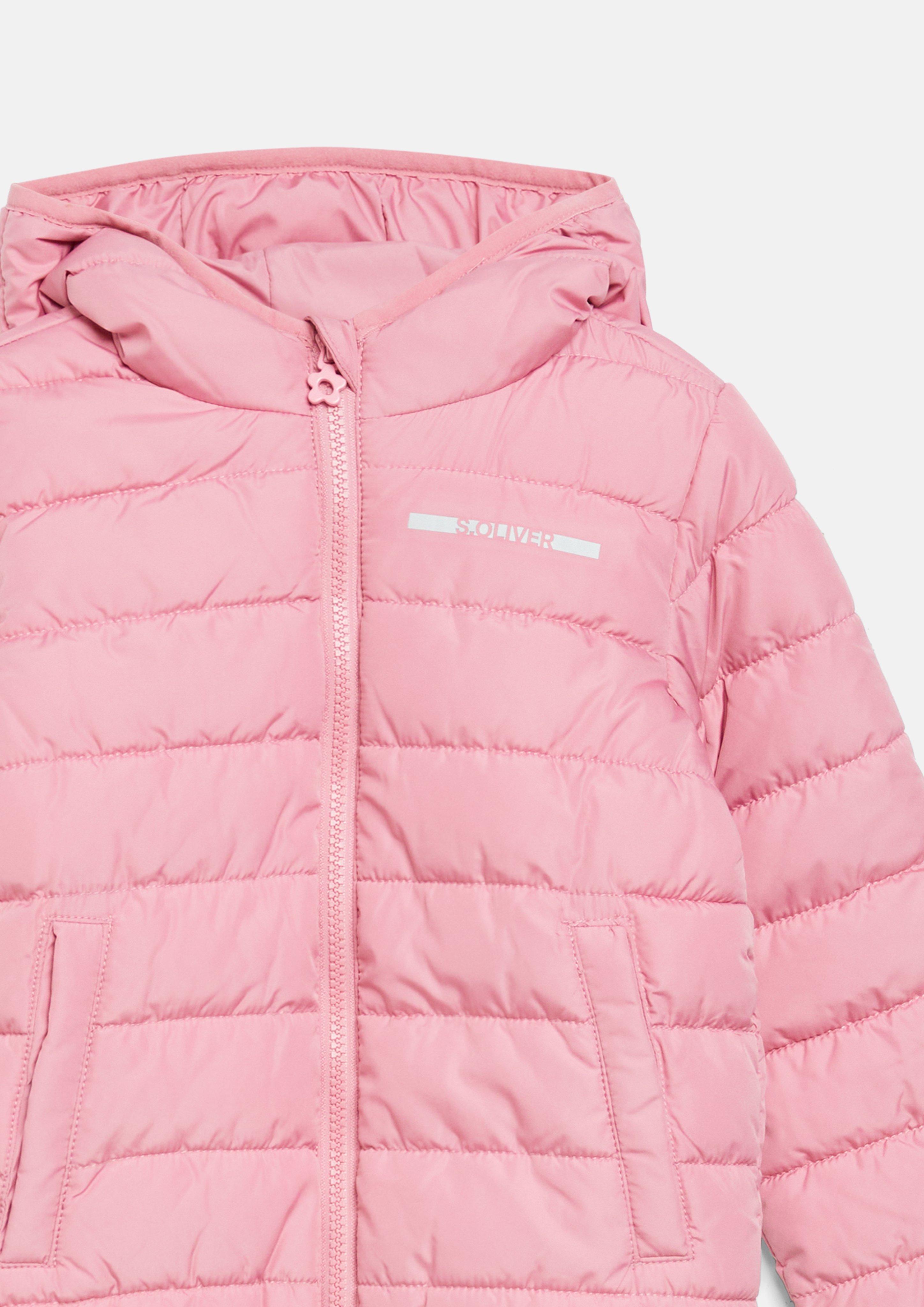 Junior Licht gewatteerd unisex-jack met capuchon in roze van s.Oliver