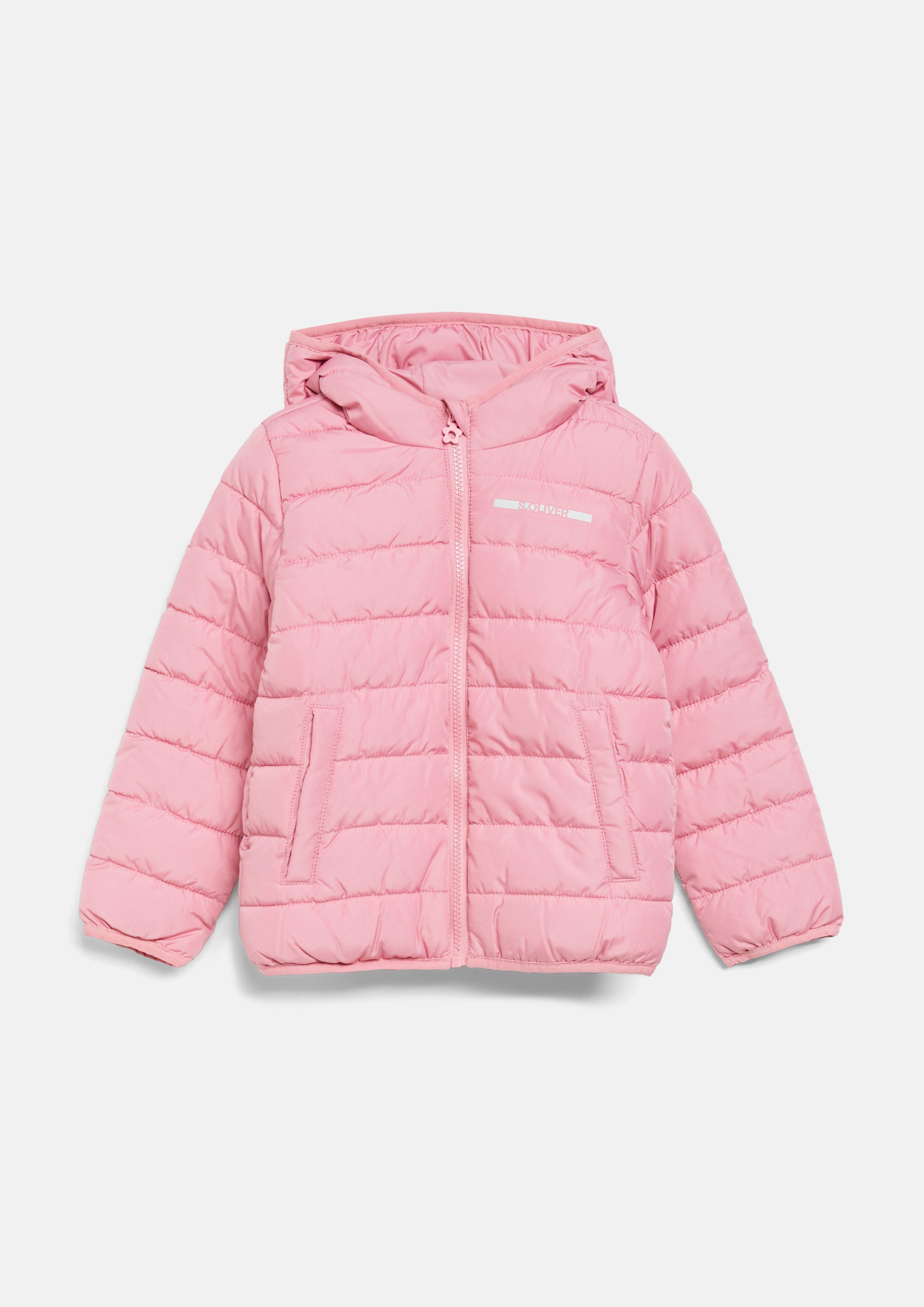 Kids Lightly padded unisex jacket with a hood in pink by s.Oliver