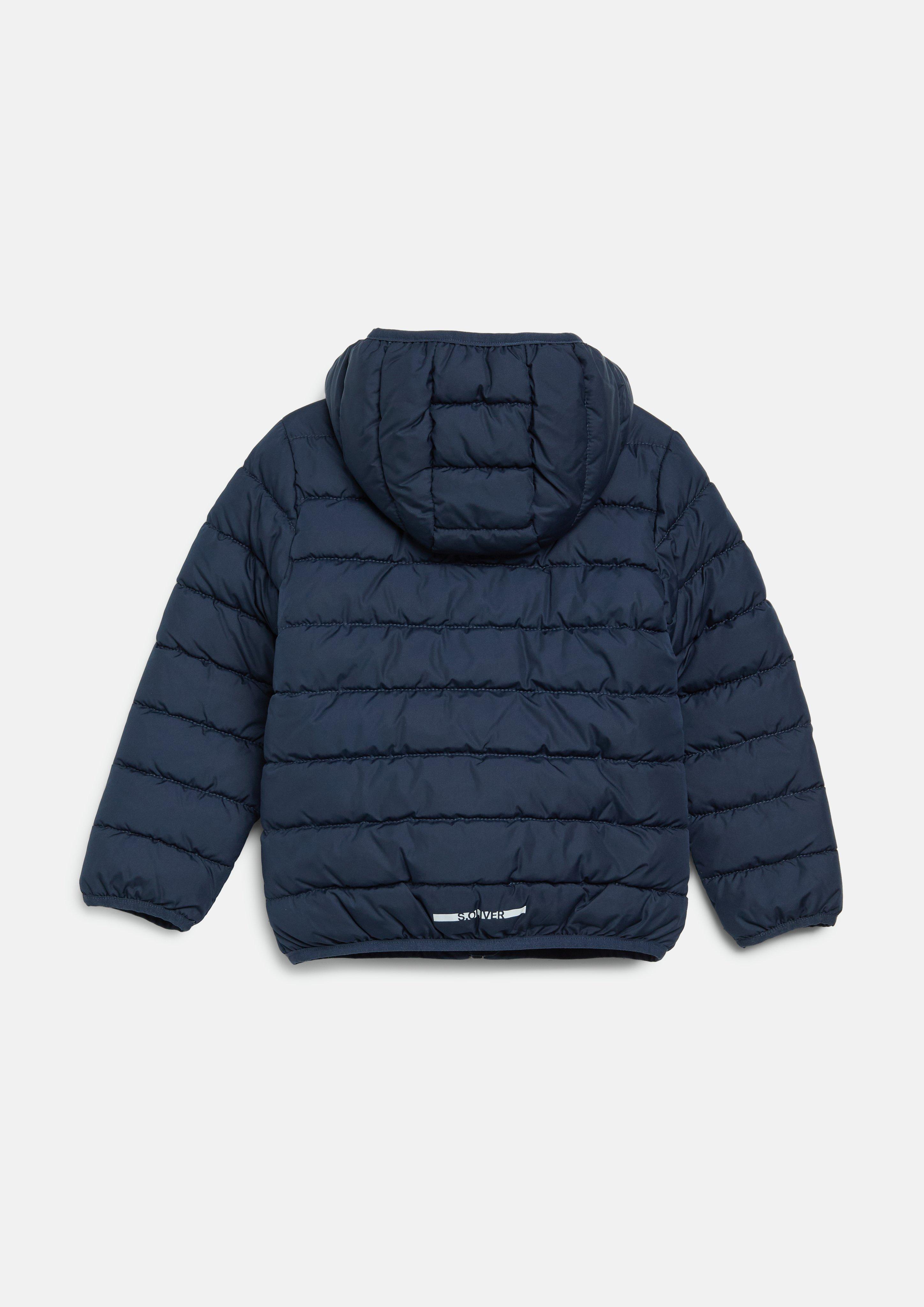 Kids Lightly padded unisex jacket with a hood in blue by s.Oliver