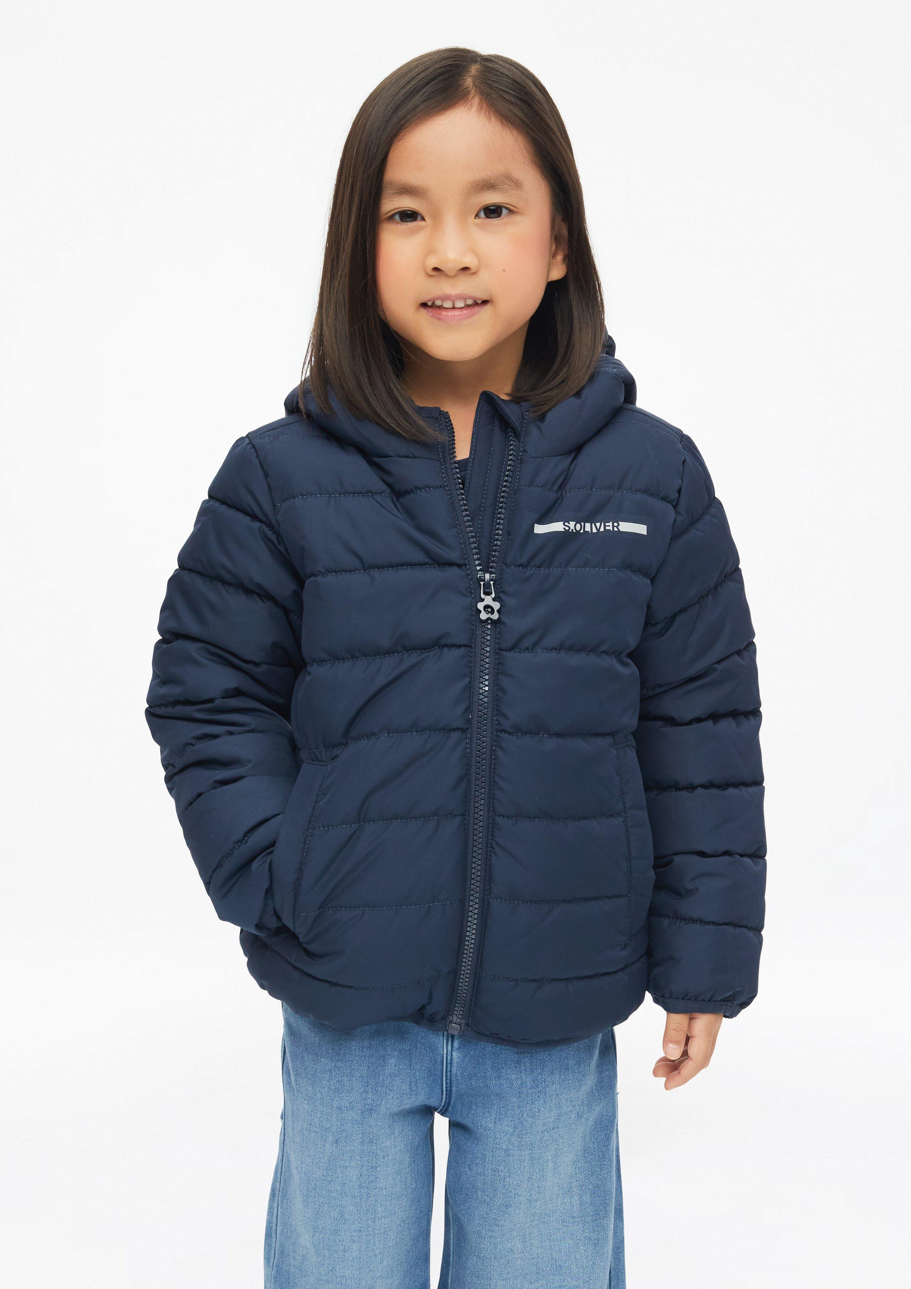 Licht gewatteerd unisex-jack met capuchon in navy van s.Oliver