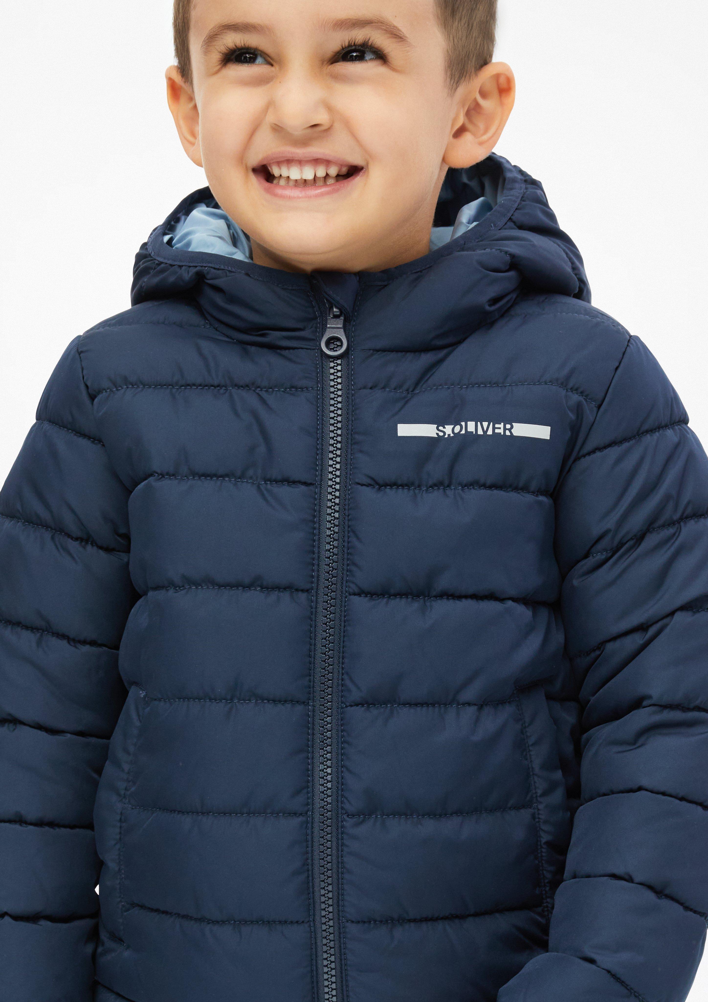 Kinder Leicht wattierte Unisex-Jacke mit Kapuze in blau von s.Oliver