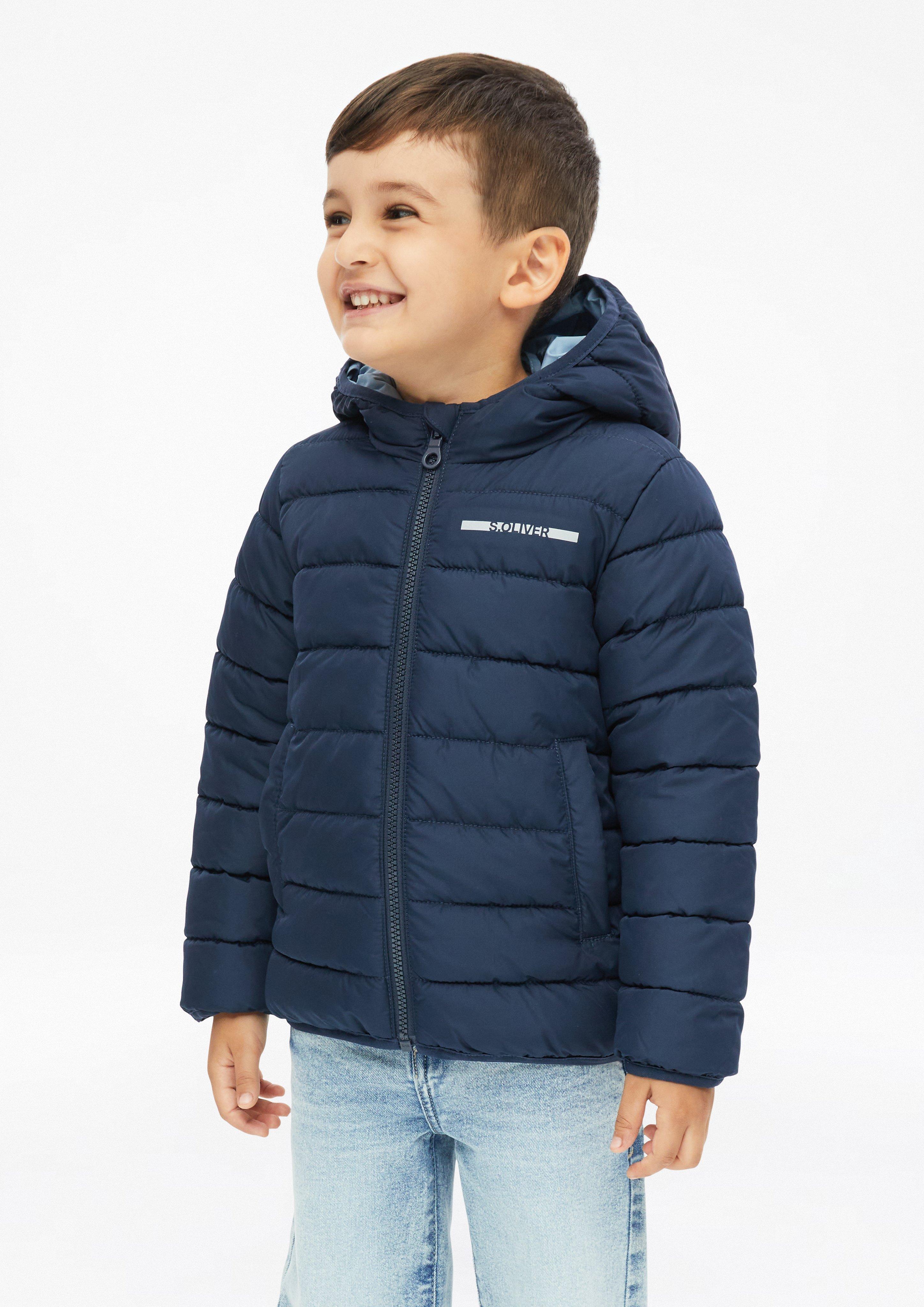 Licht gewatteerd unisex-jack met capuchon in navy van s.Oliver