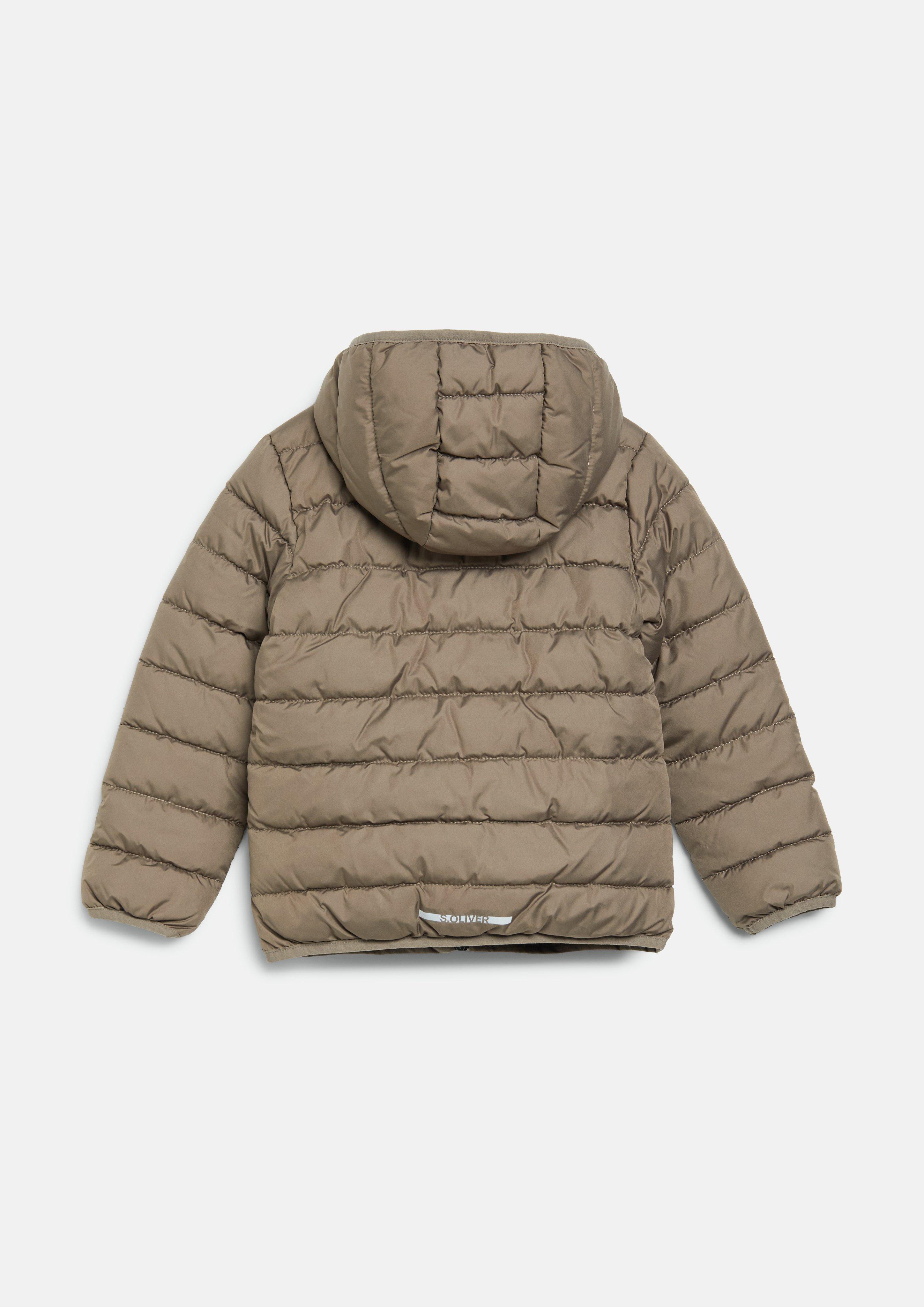 Kids Lightly padded unisex jacket with a hood in brown by s.Oliver