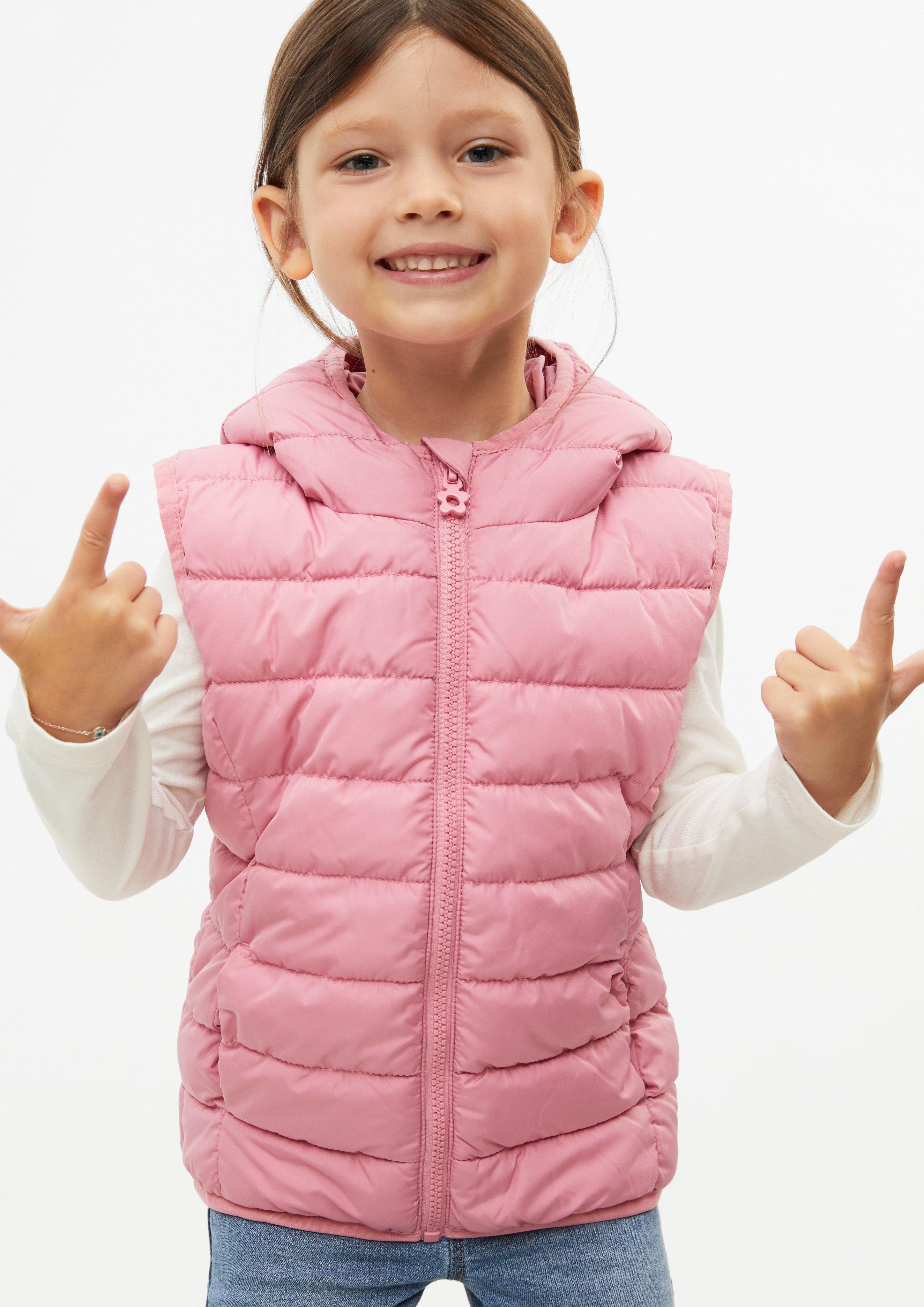 Junior Waterafstotend unisex outdoor-vest met capuchon in roze van s.Oliver