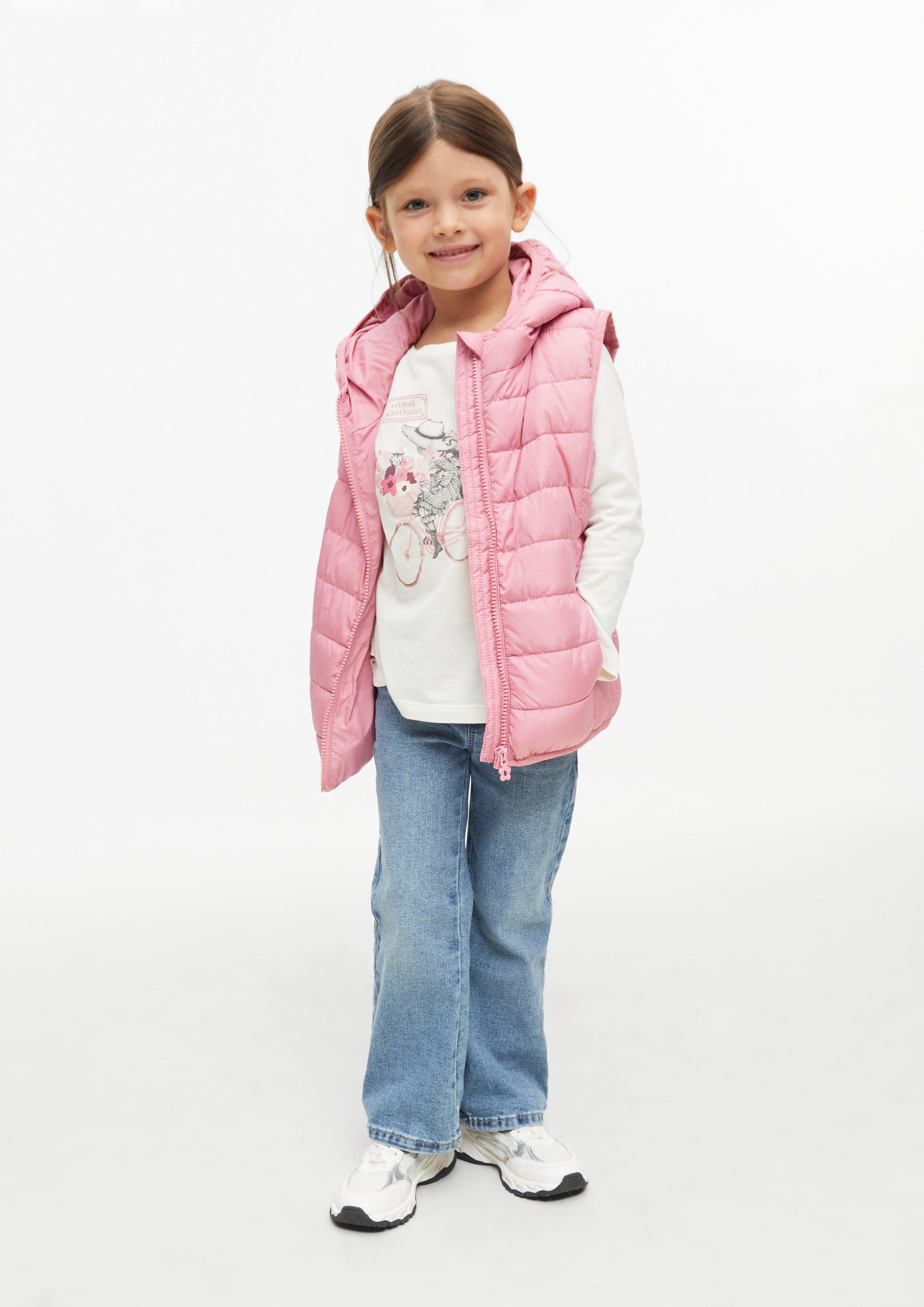 Junior Waterafstotend unisex outdoor-vest met capuchon in roze van s.Oliver