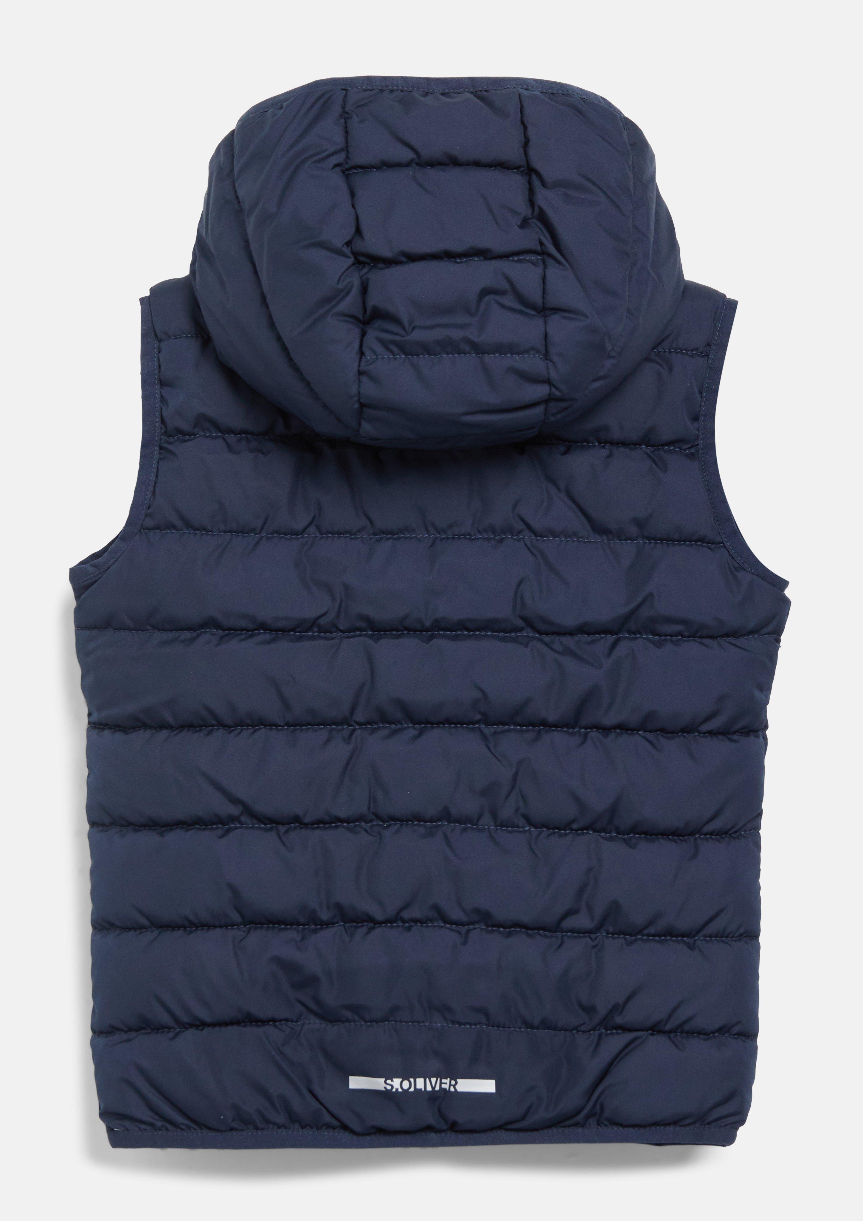 Kinder Wasserabweisende Unisex Outdoor-Weste mit Kapuze in blau von s.Oliver