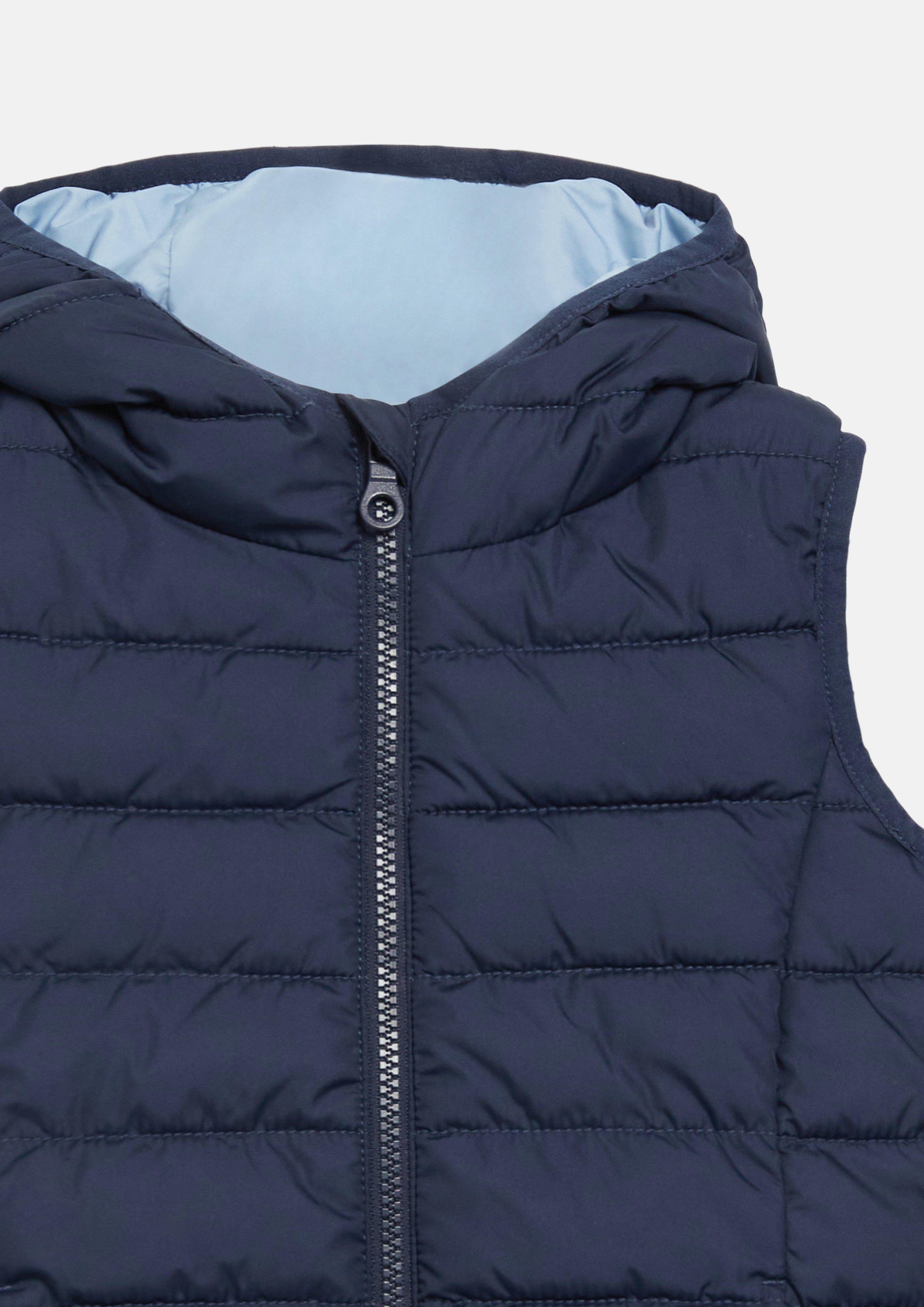 Junior Waterafstotend unisex outdoor-vest met capuchon in blauw van s.Oliver