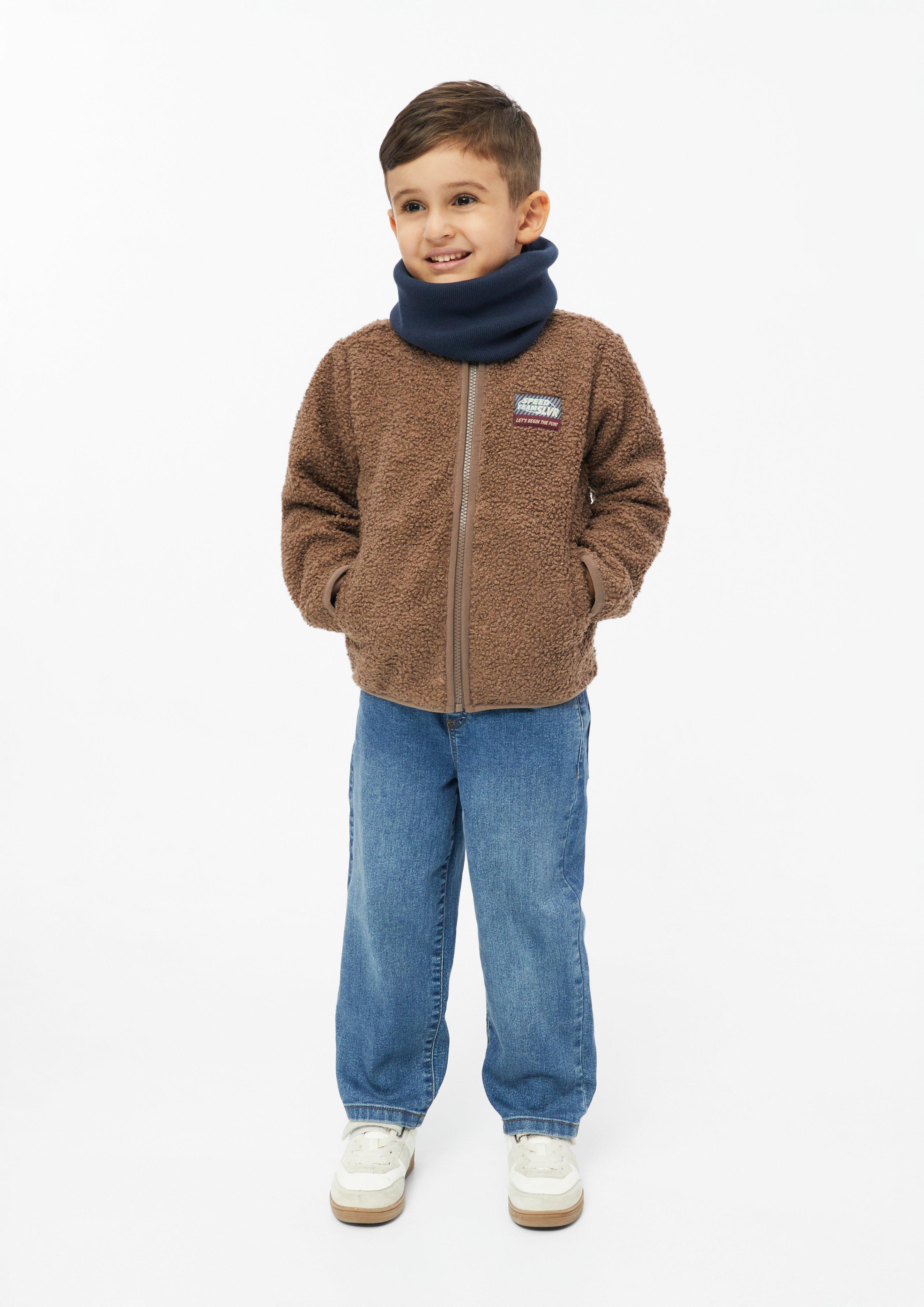 Junior Loopsjaal van zacht breiwerk in blauw van s.Oliver