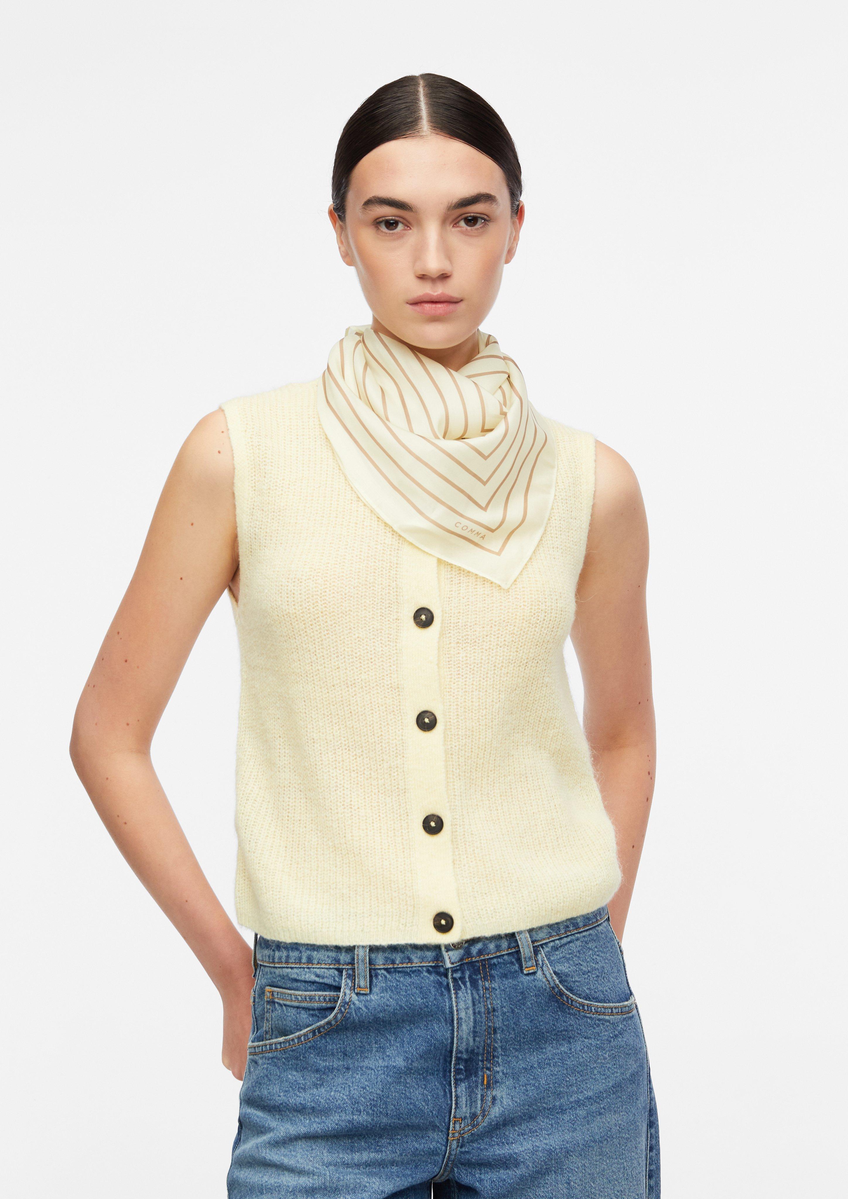 Silk blend scarf in beige by COMMA