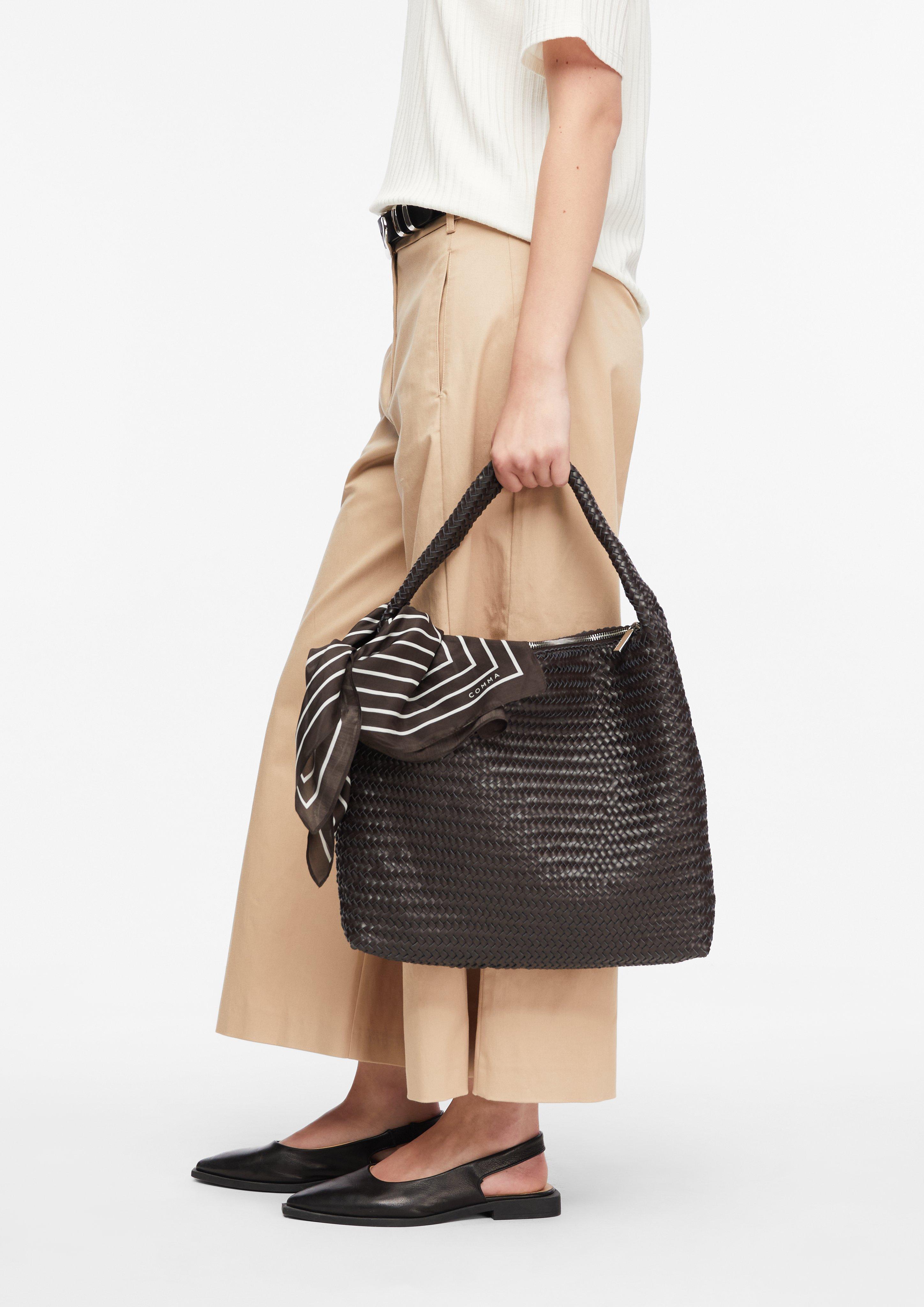 Silk blend scarf in brown by COMMA