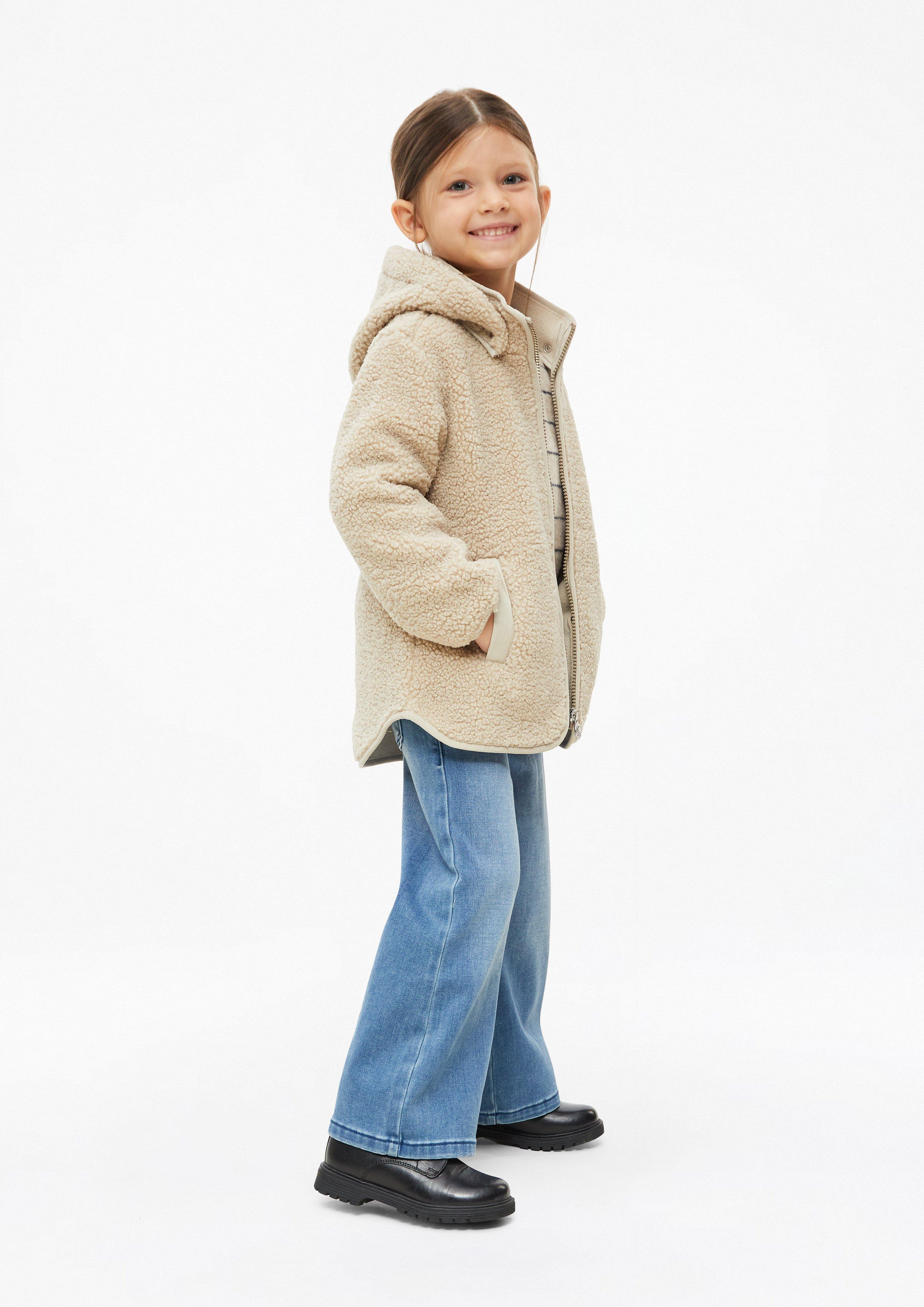 Junior Manteau en peluche avec doublure en polaire et capuche amovible en beige de s.Oliver