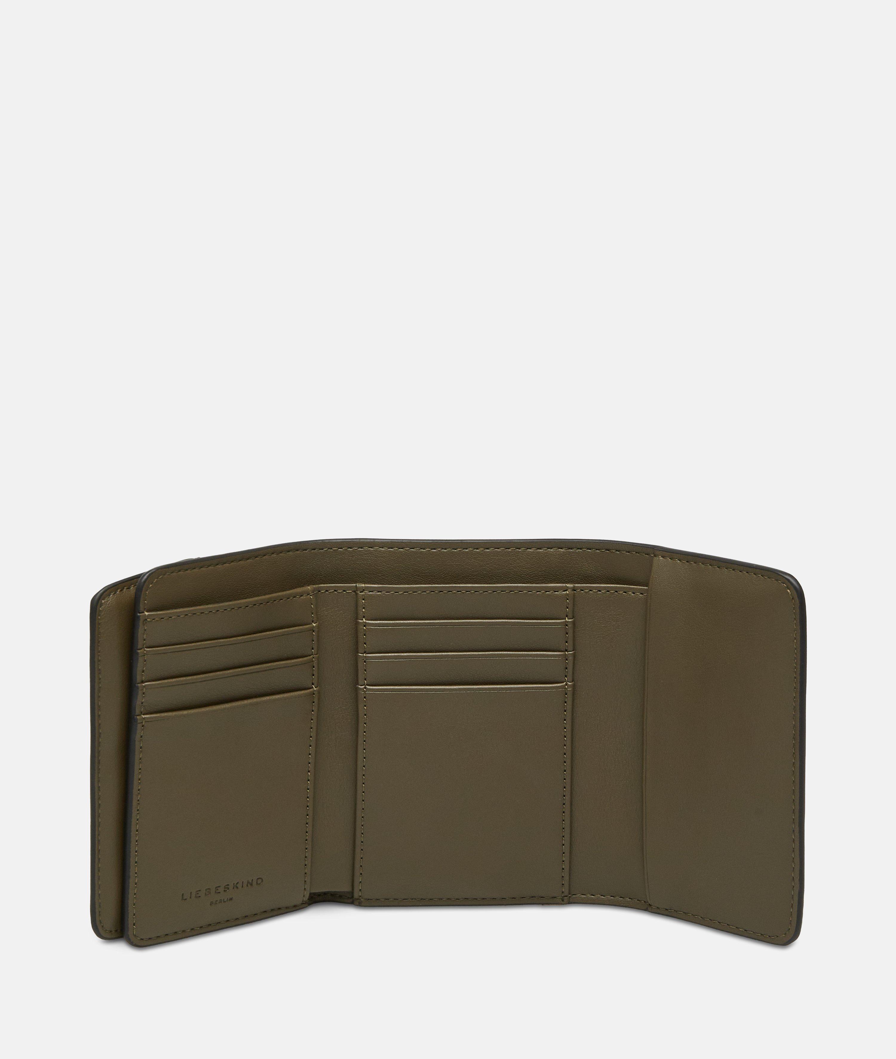 Kate Geldbörse M in olive, schwarz & braun