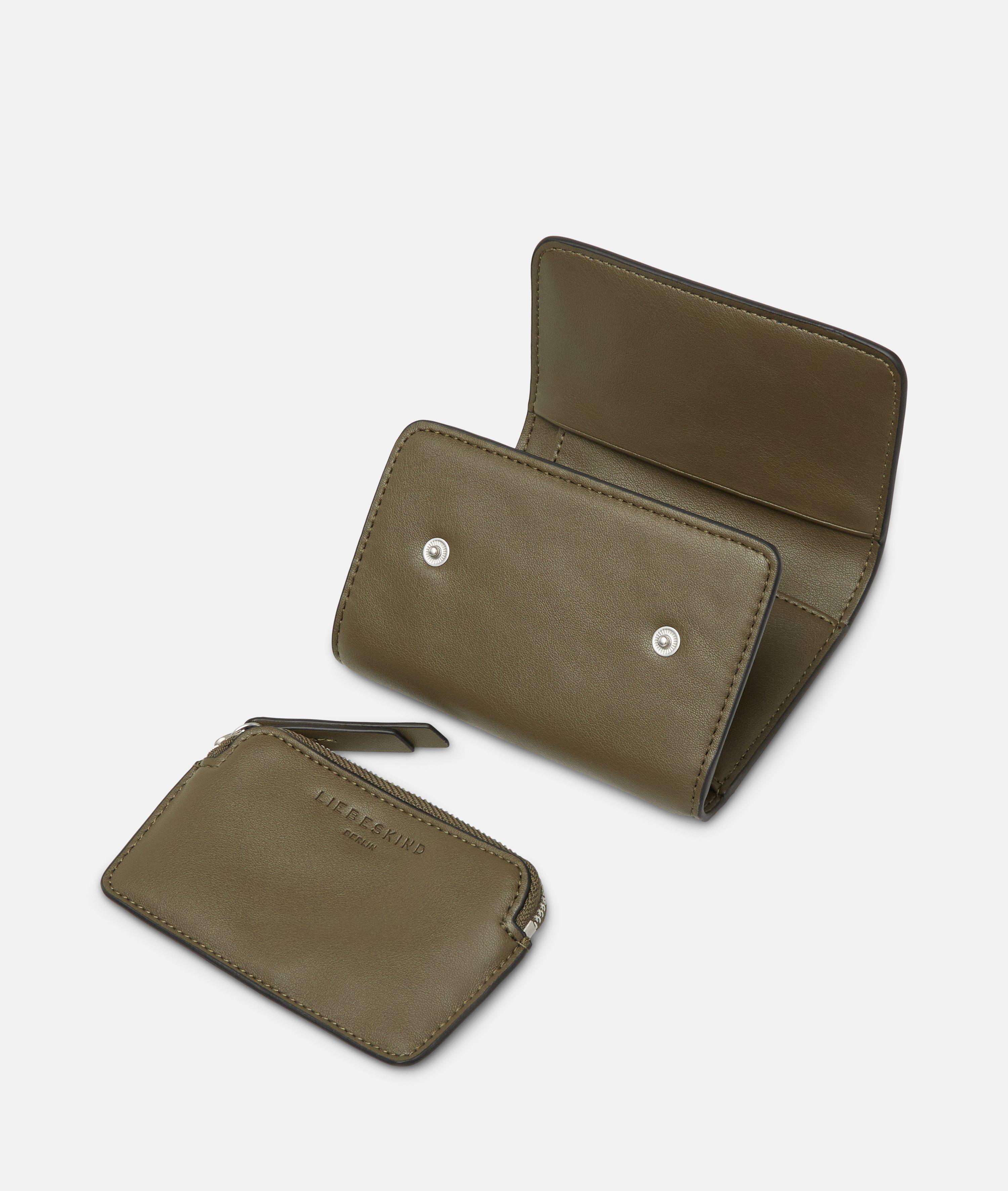 Kate Geldbörse M in olive, schwarz & braun