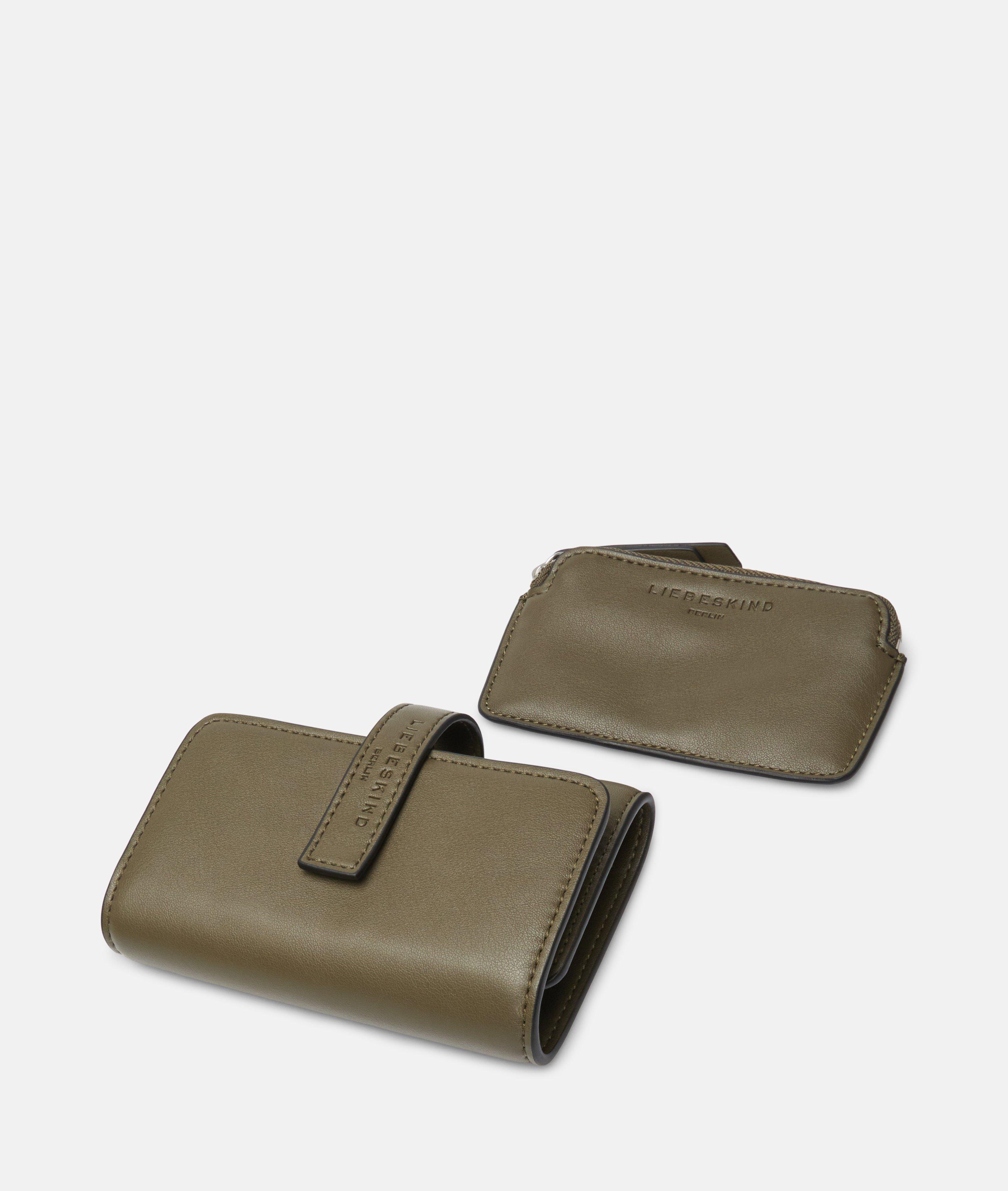 Kate Geldbörse M in olive, schwarz & braun