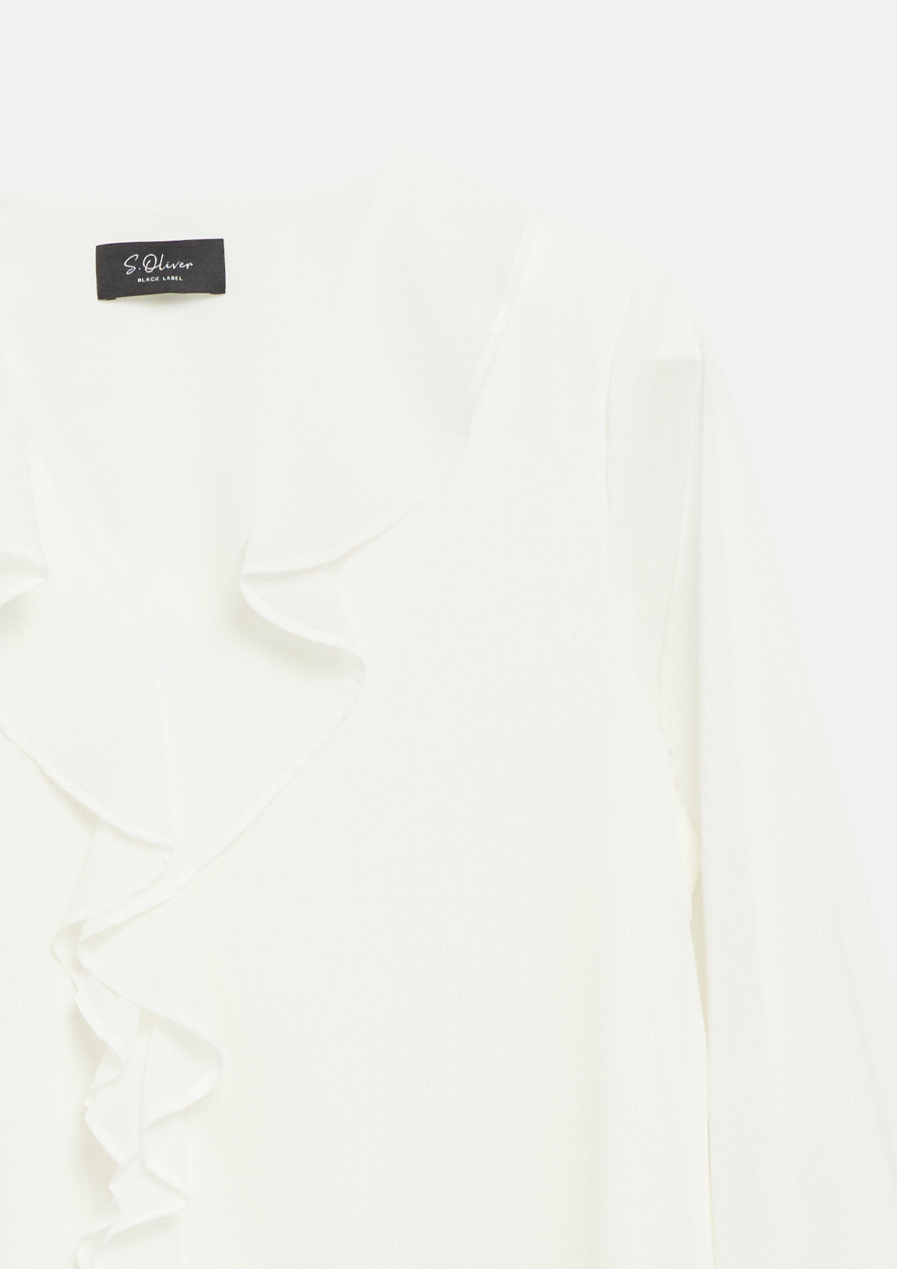 Femmes Chemisier en crêpe à volants en crème de s.Oliver BLACK LABEL