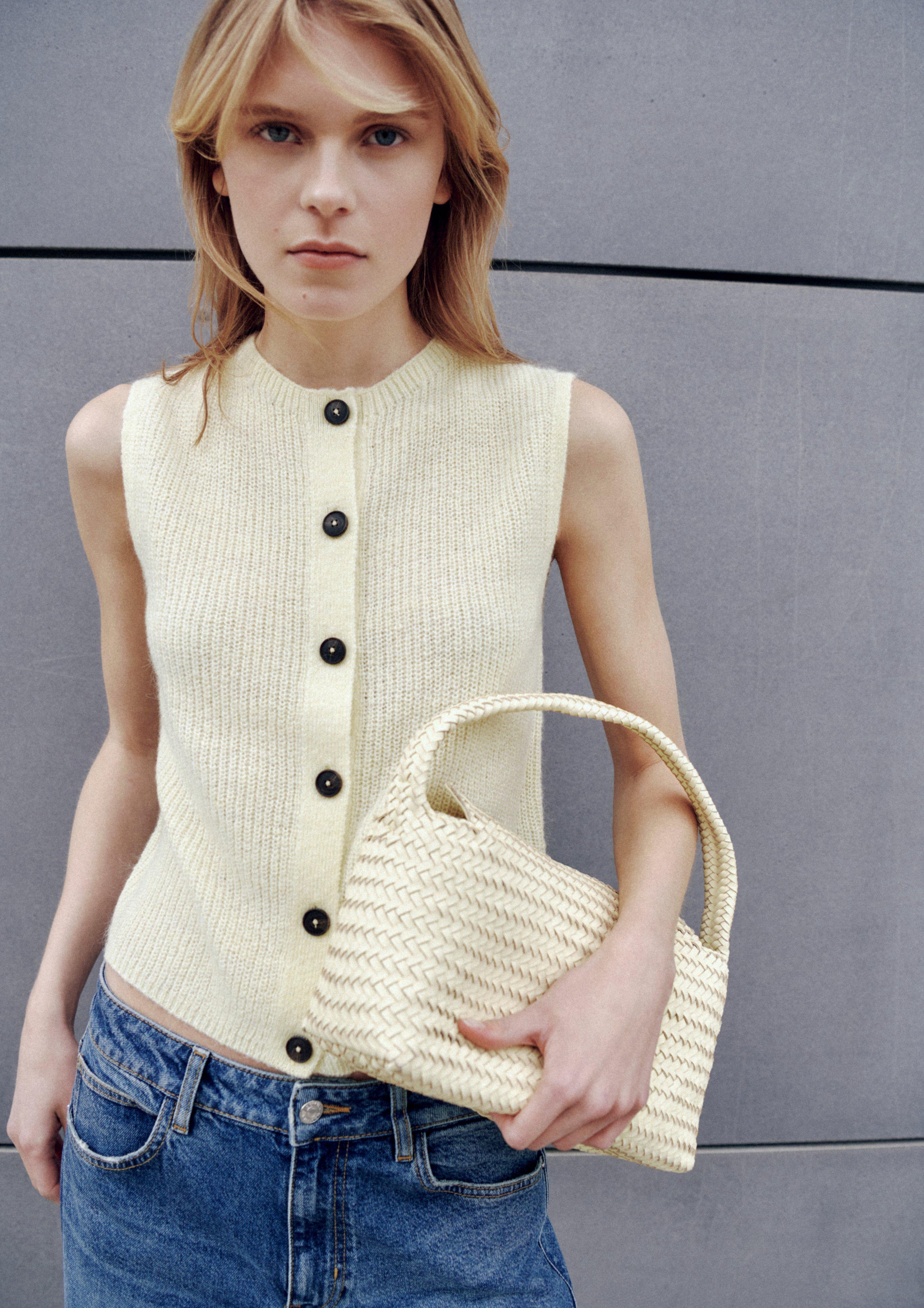 Lightweight knit vest made from an alpaca blend in light yellow by COMMA