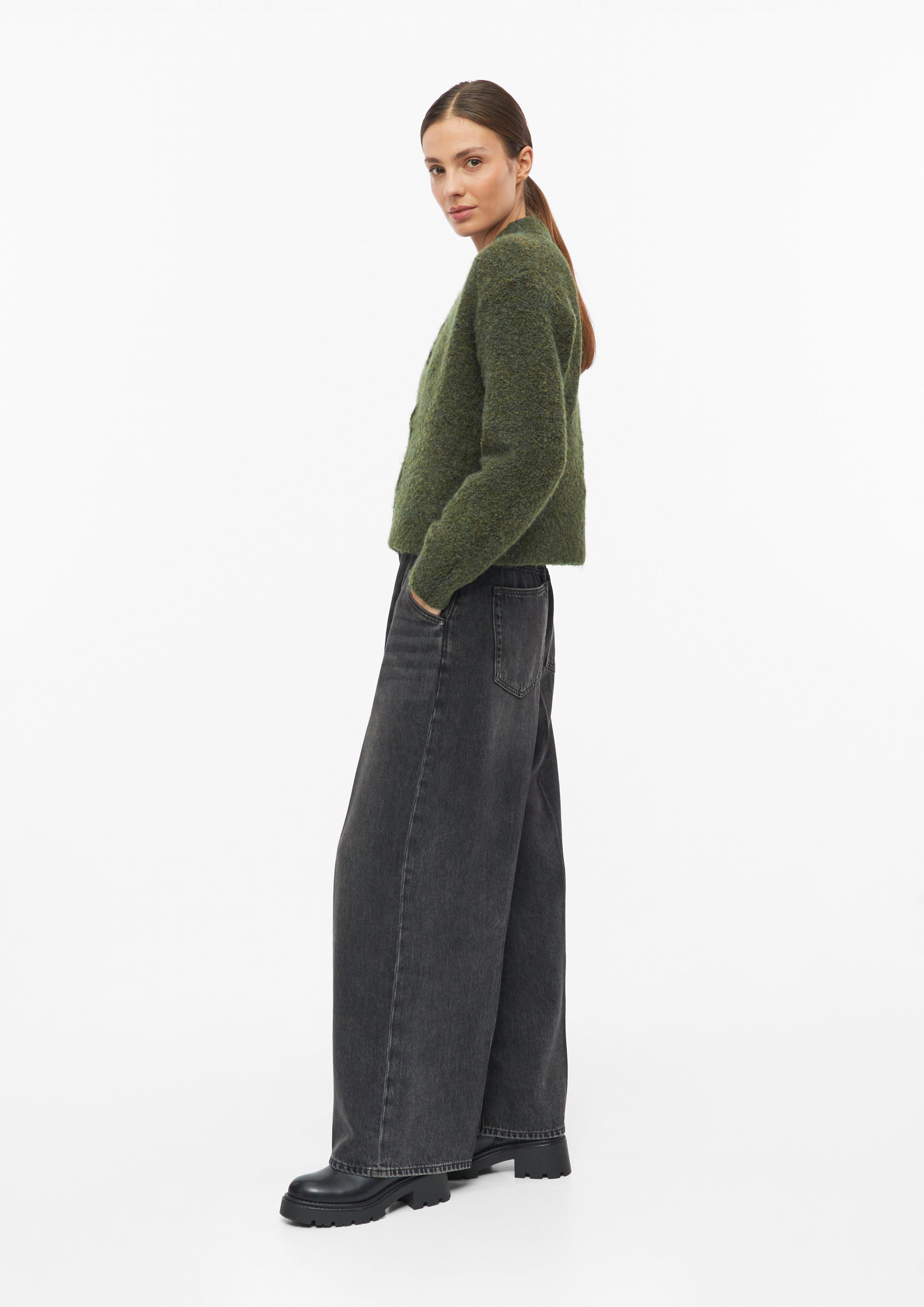 Dames Gemêleerd bouclé-vest in olijfgroen van s.Oliver