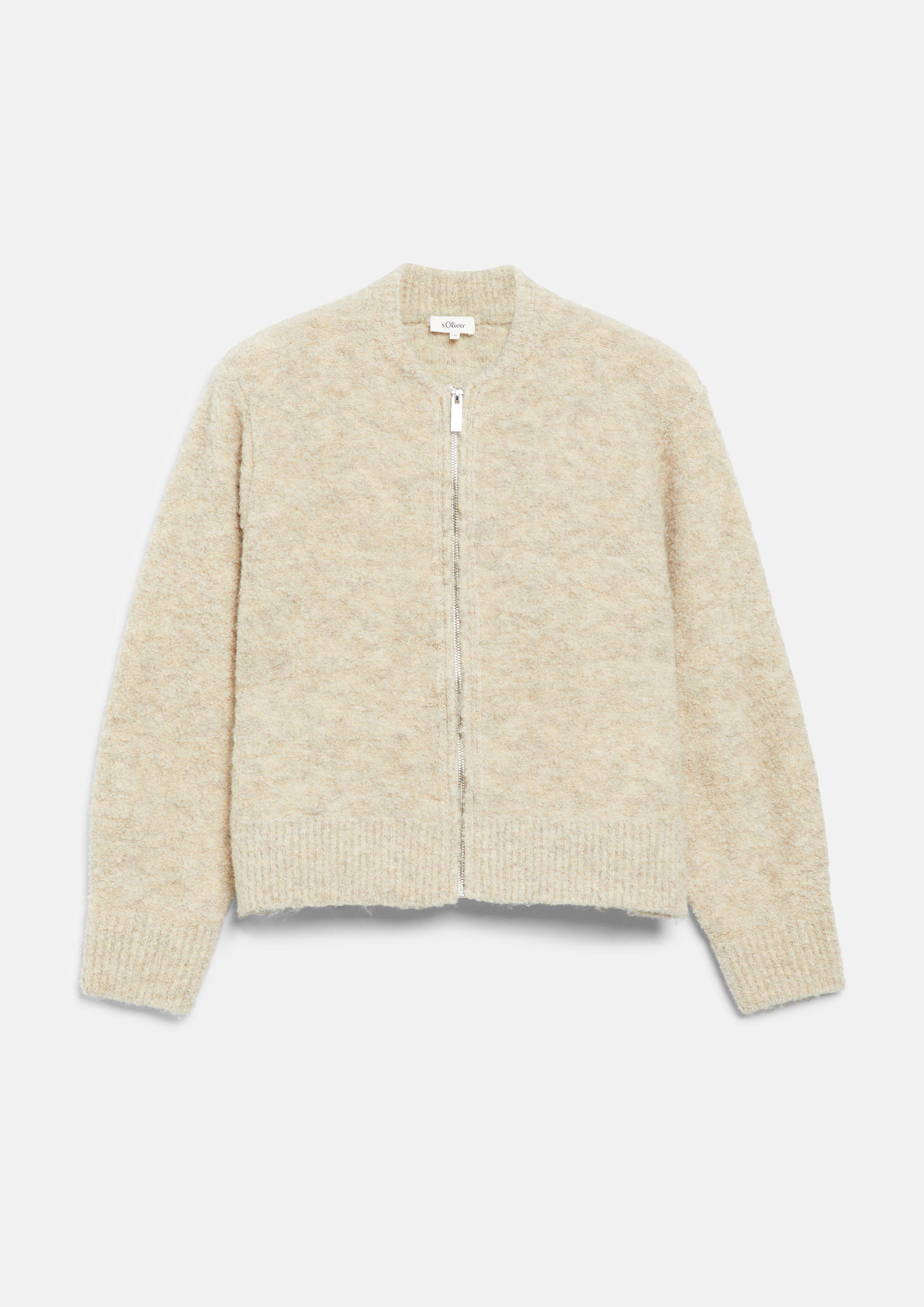 Sweter rozpinany w kolorze jasnobeżowy od s.Oliver