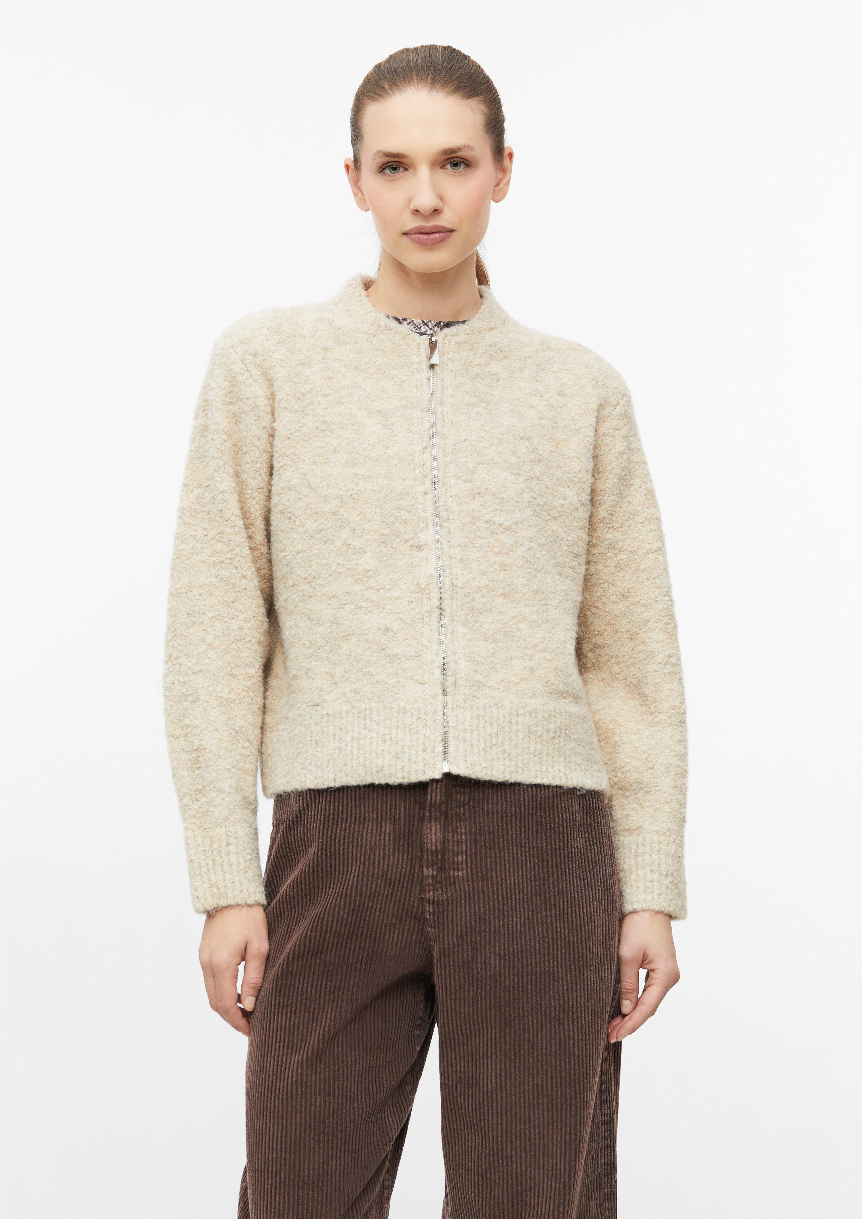 Melierte Bouclé-Strickjacke in Farbe helles beige von s.Oliver