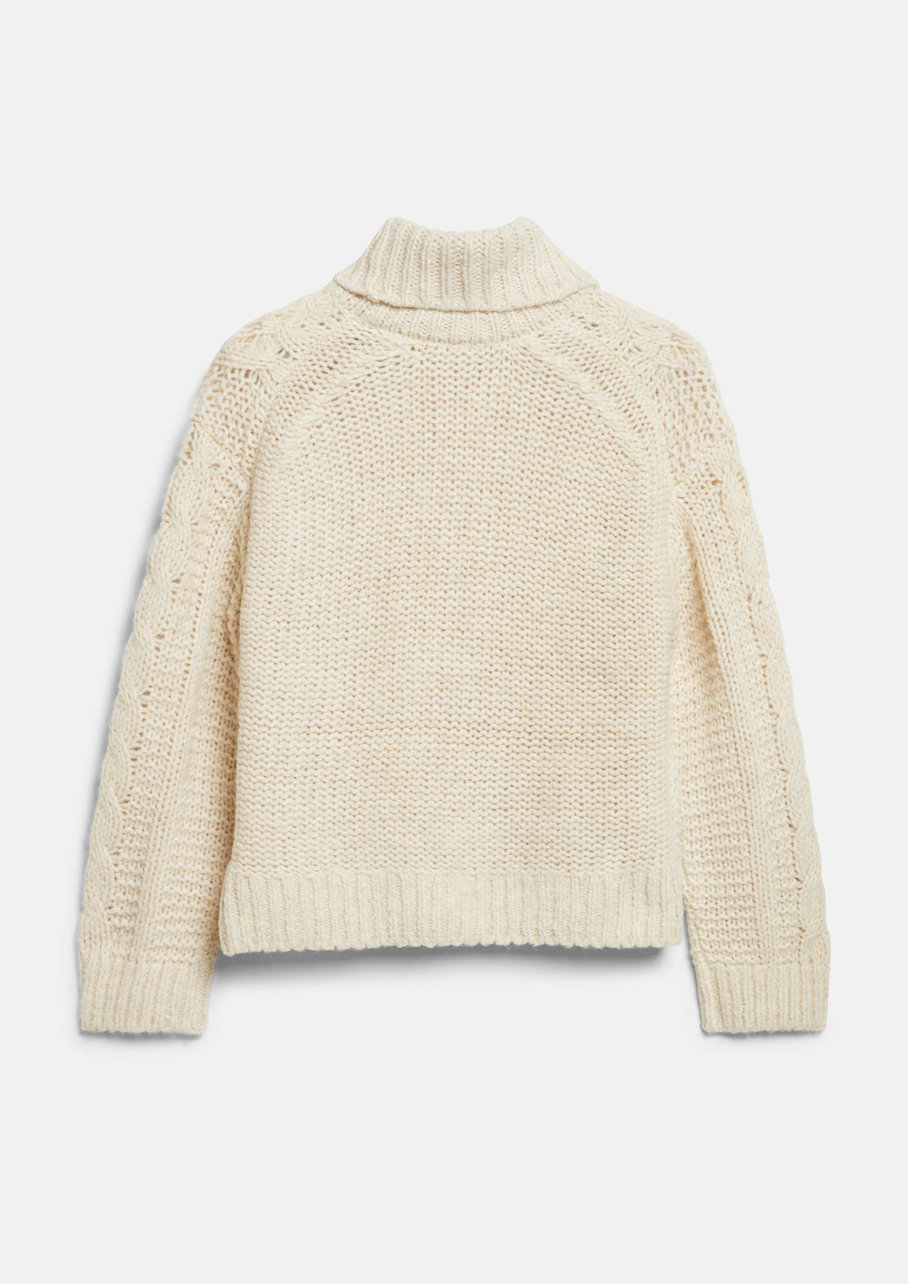 Damen Rollkragenpullover mit Zopfmuster in beige von s.Oliver