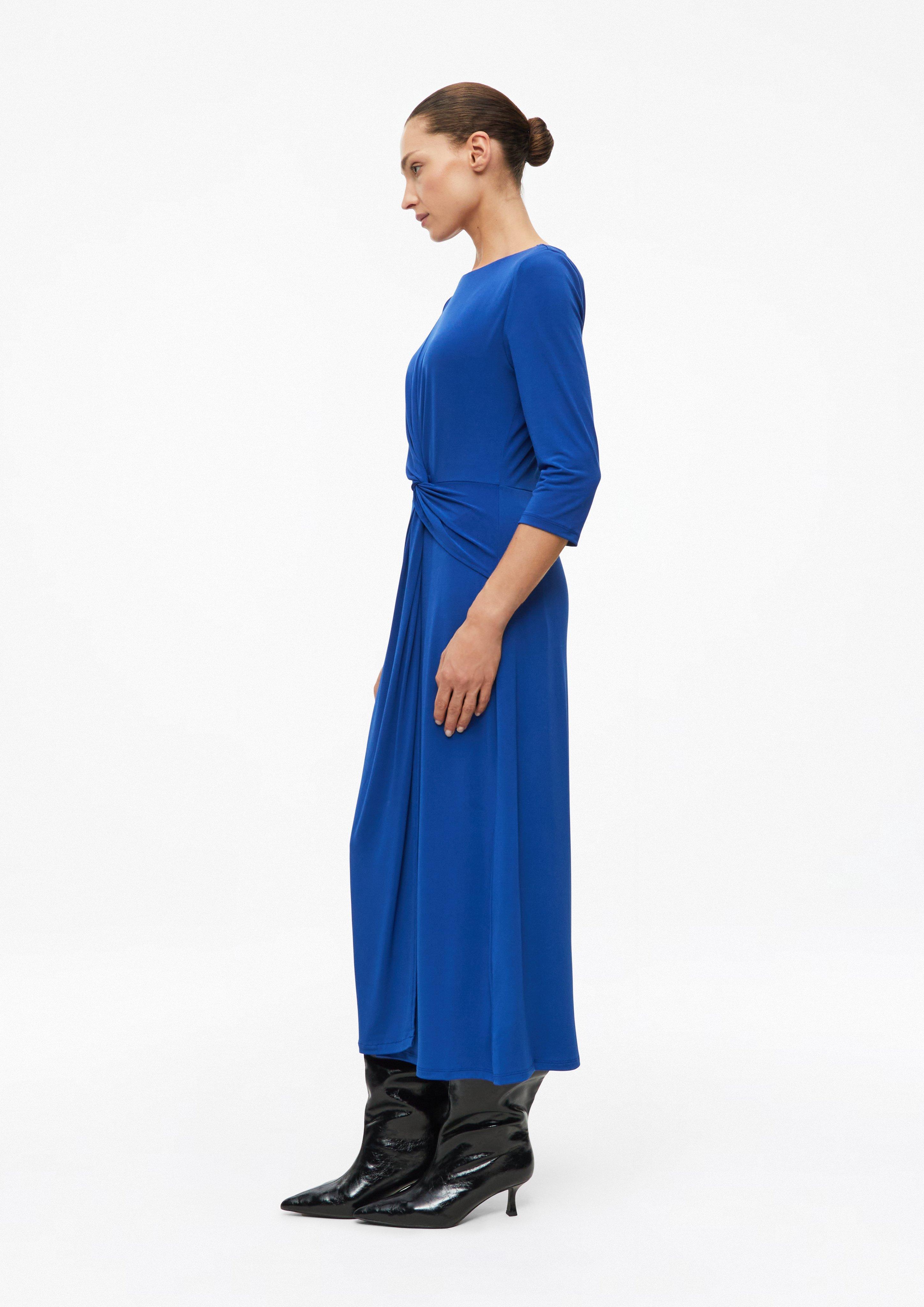 Damen Kleid in Wickel-Optik mit Knoten-Detail in blau von s.Oliver BLACK LABEL