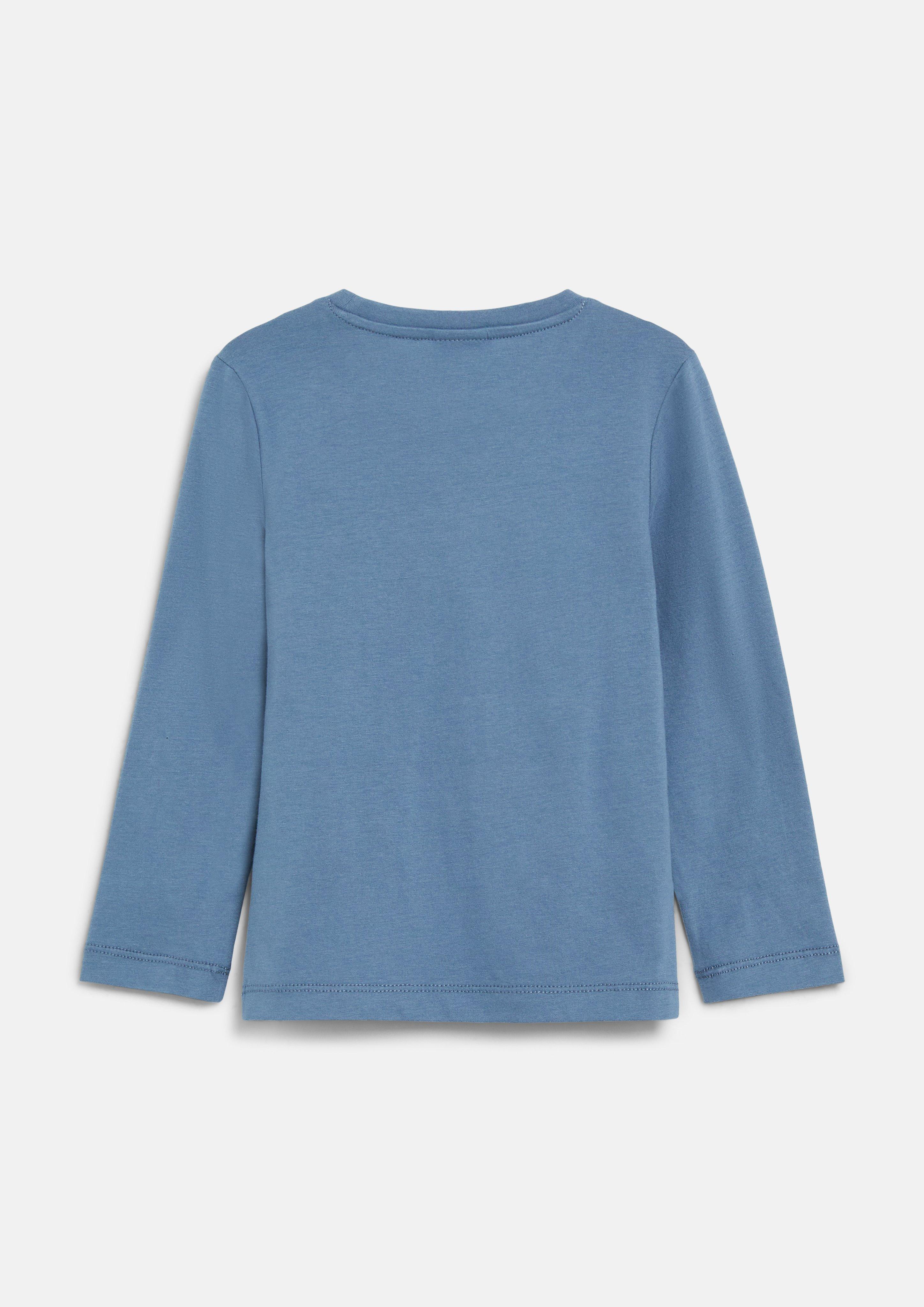 Junior T-shirt à manches longues avec imprimé sur le devant en bleu de s.Oliver