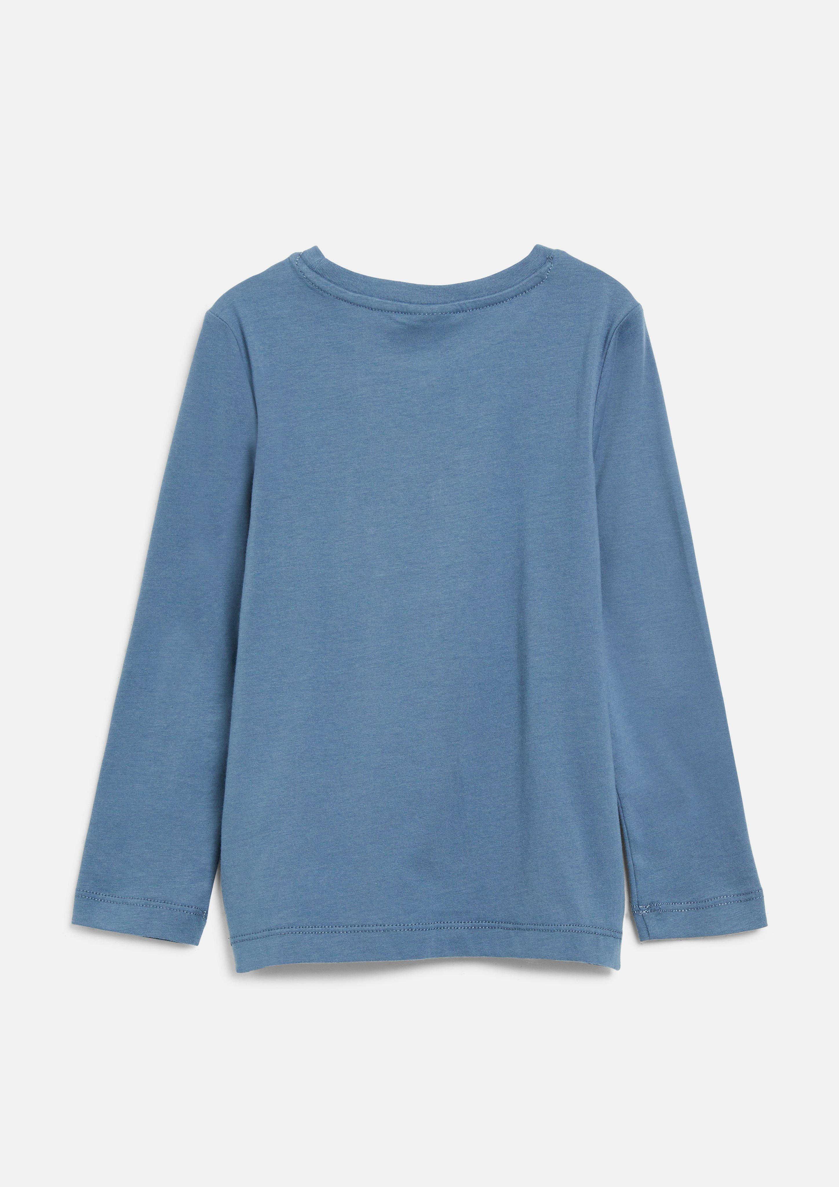 Junior T-shirt à manches longues avec imprimé sur le devant en bleu de s.Oliver