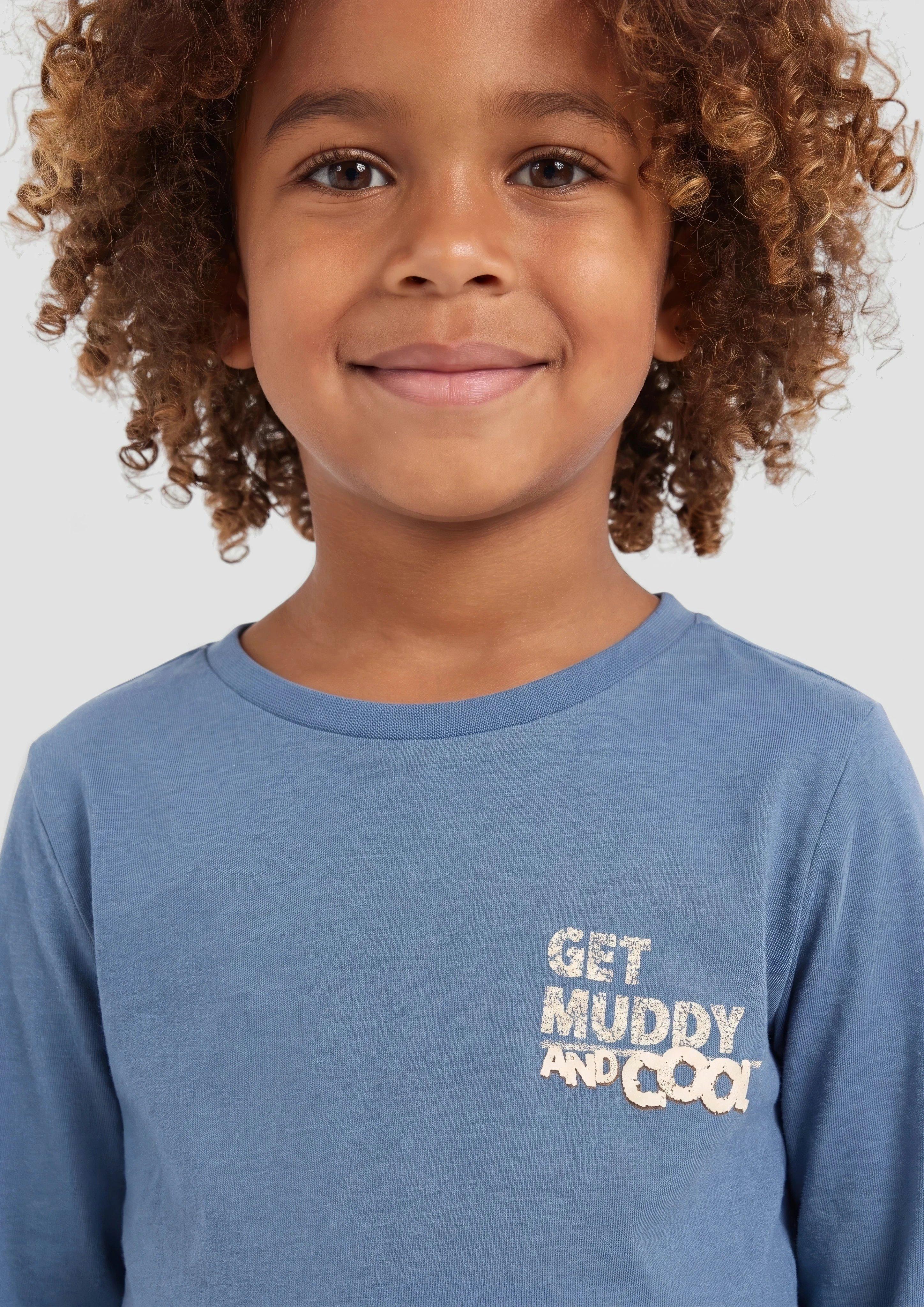 Kids Long-Sleeve Shirt with Print in blue by s.Oliver