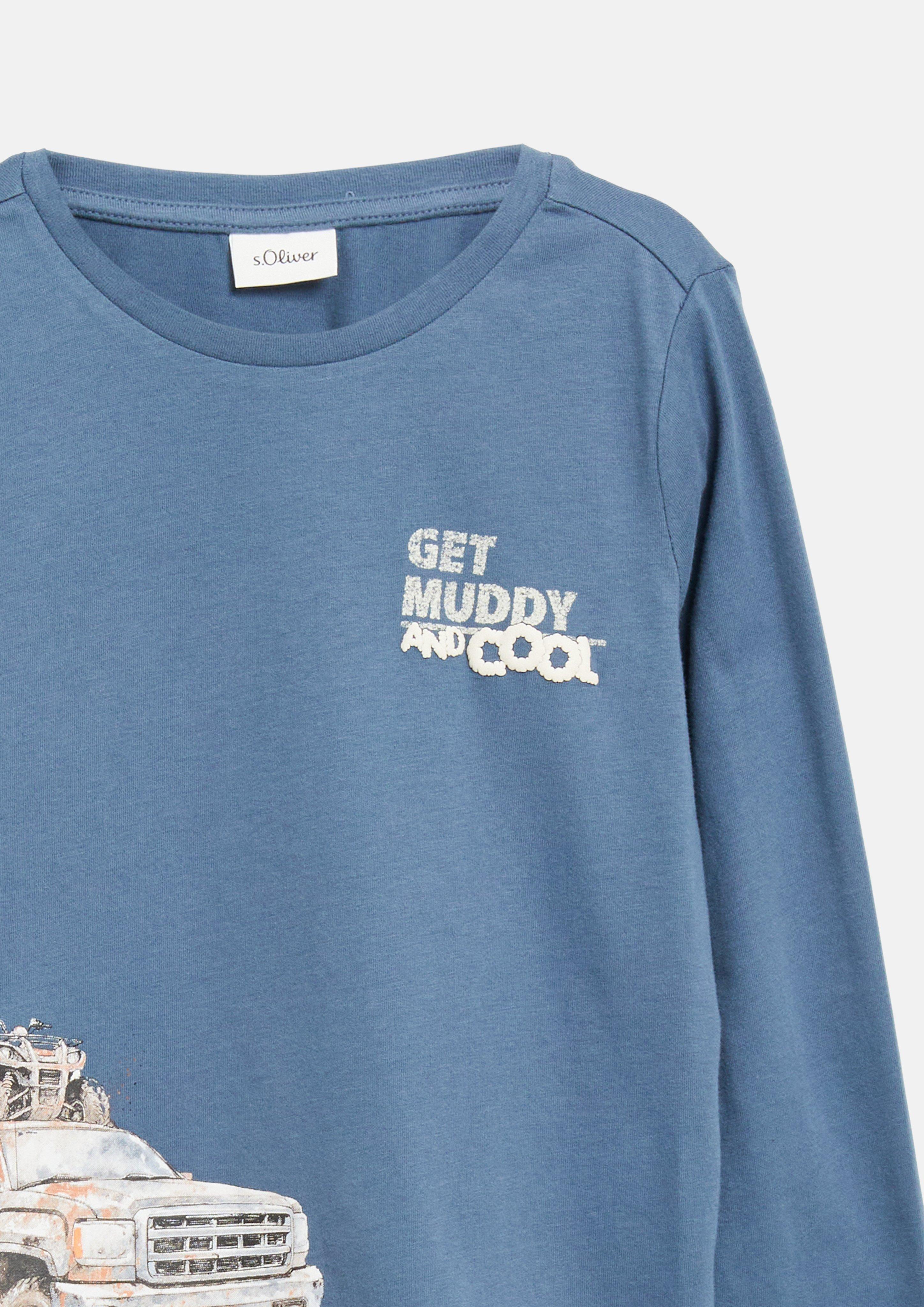 Kinder Longsleeve mit Print in blau von s.Oliver