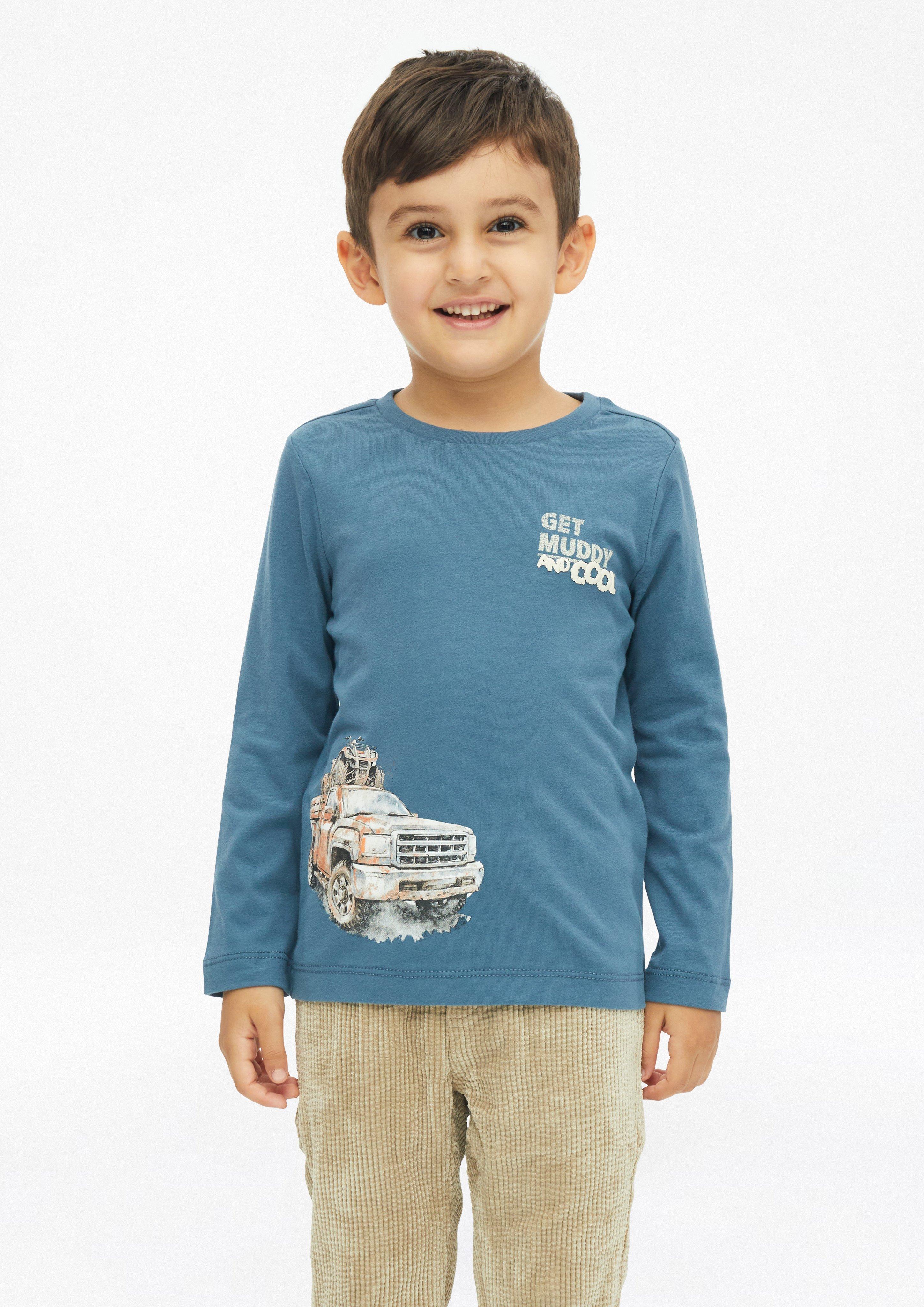 Longsleeve mit Print in Farbe blau von s.Oliver