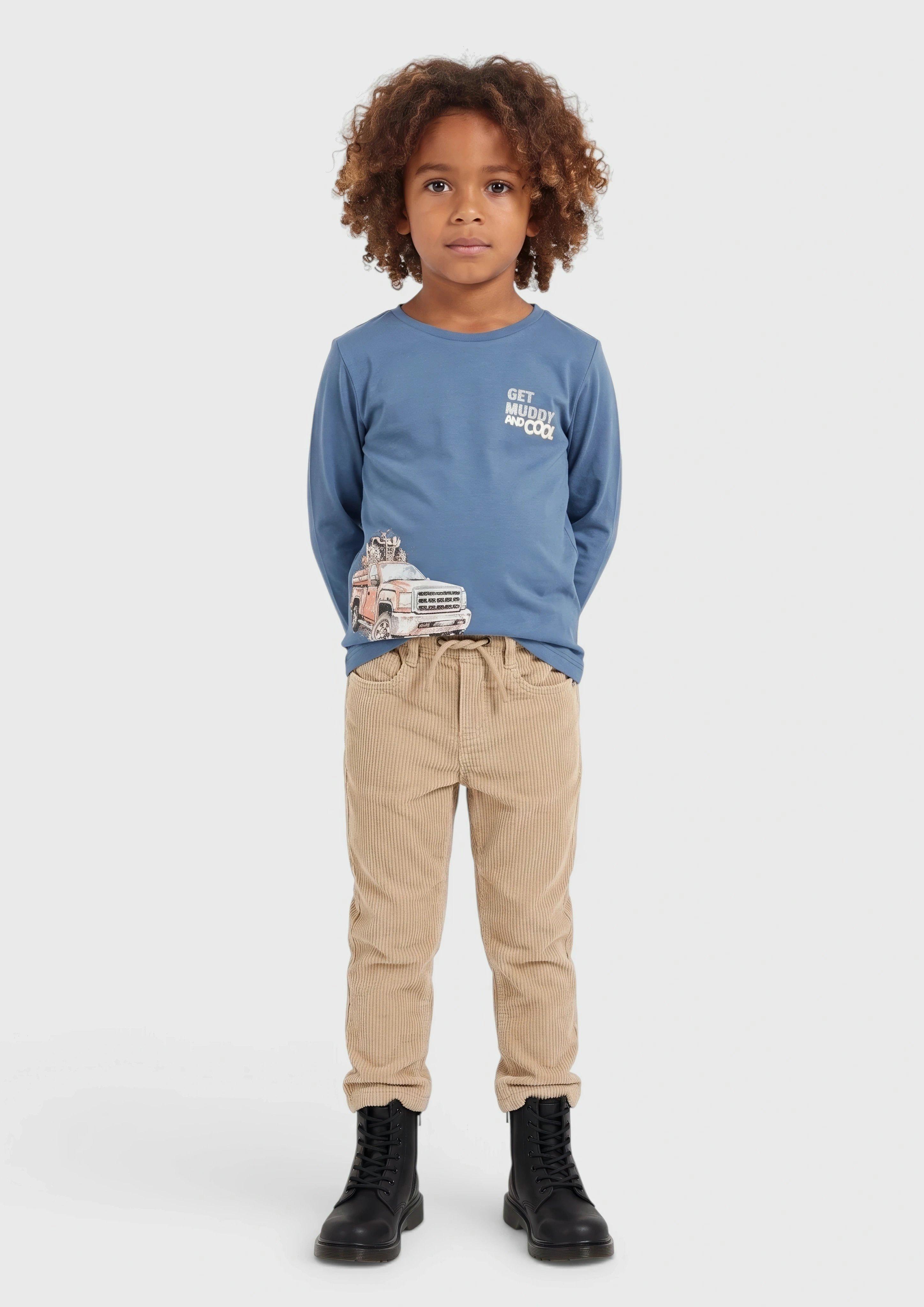 Kids Long-Sleeve Shirt with Print in blue by s.Oliver