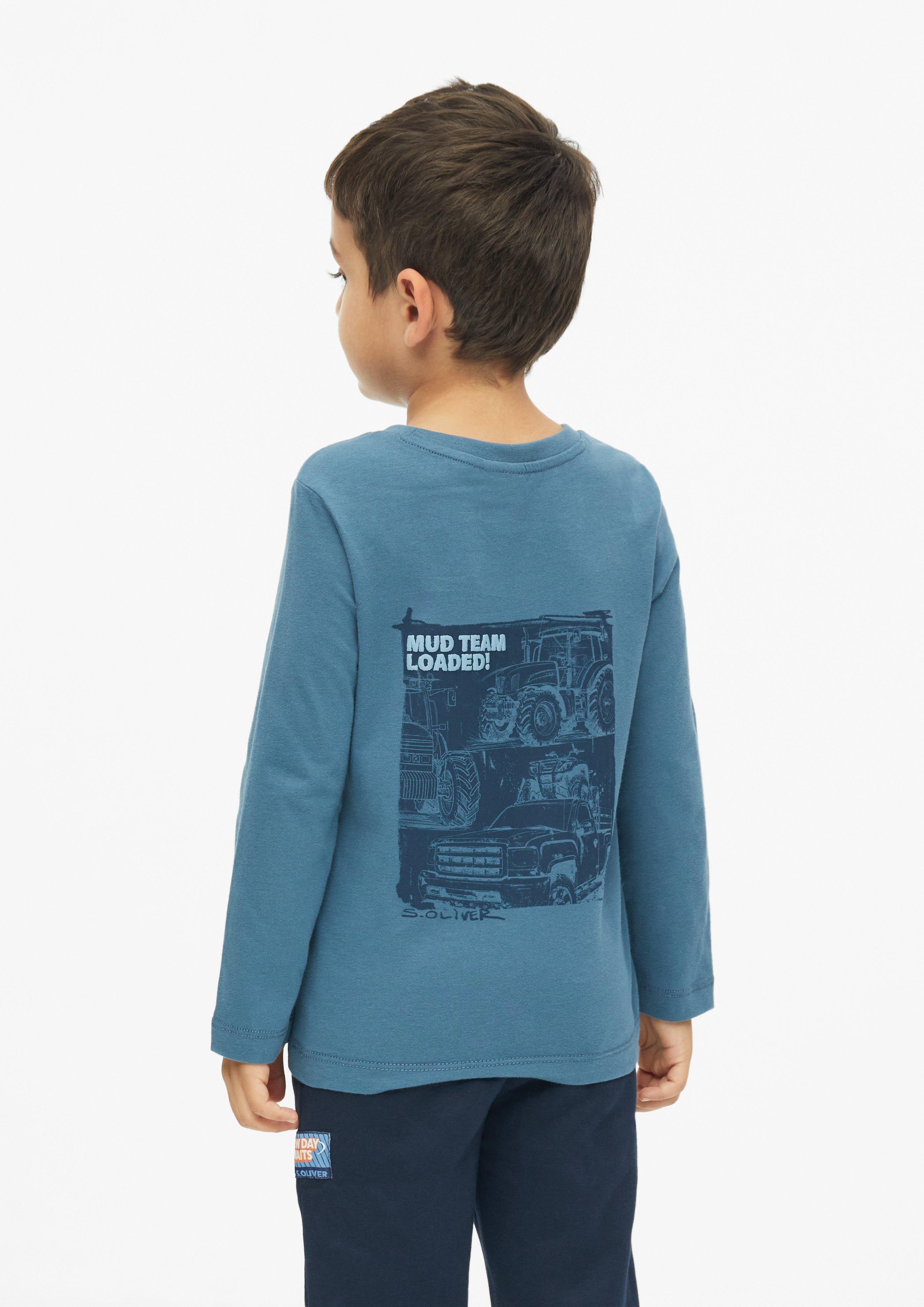 T-shirt à manches longues imprimé en bleu de s.Oliver