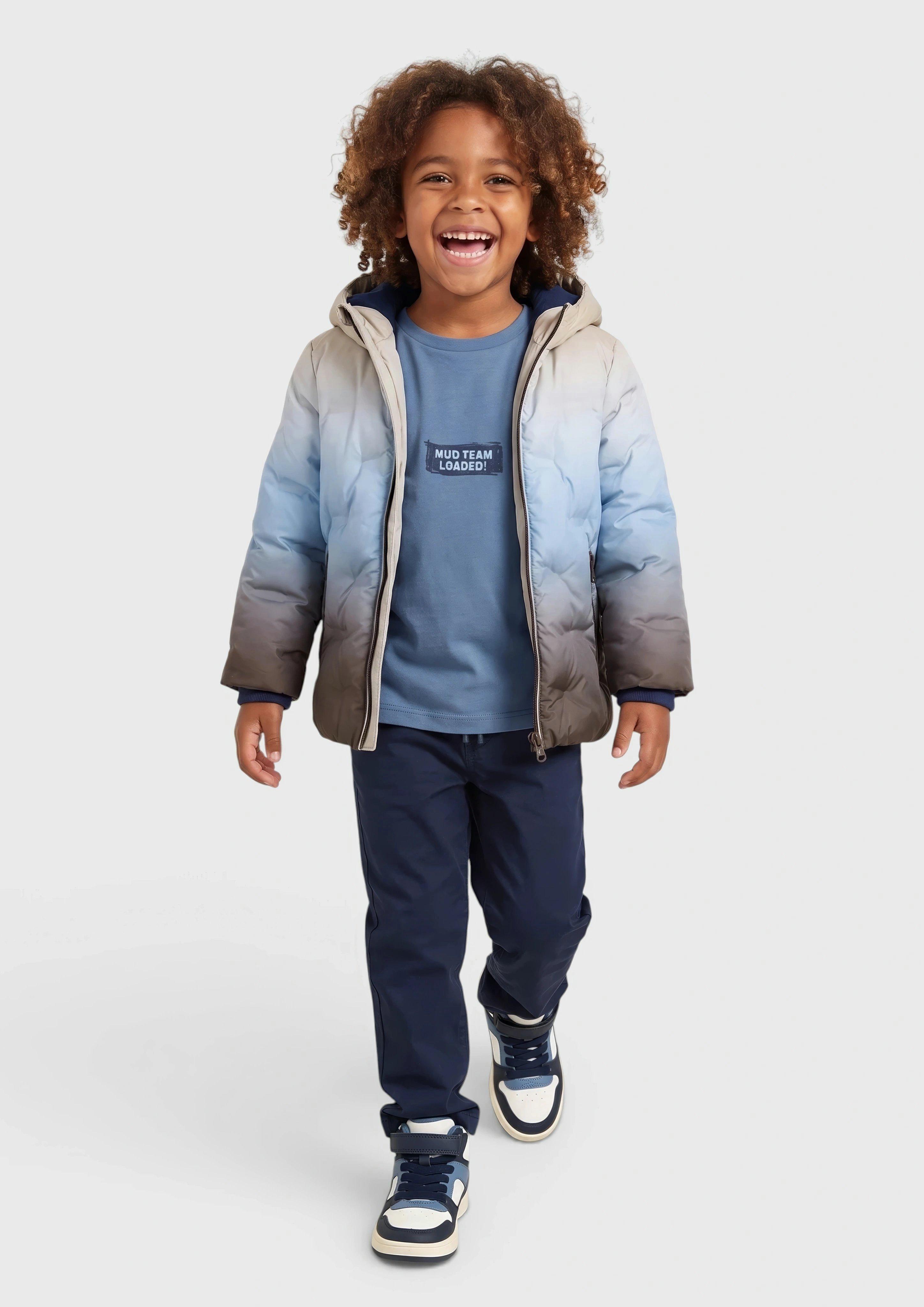 Junior T-shirt met lange mouwen en print in blauw van s.Oliver