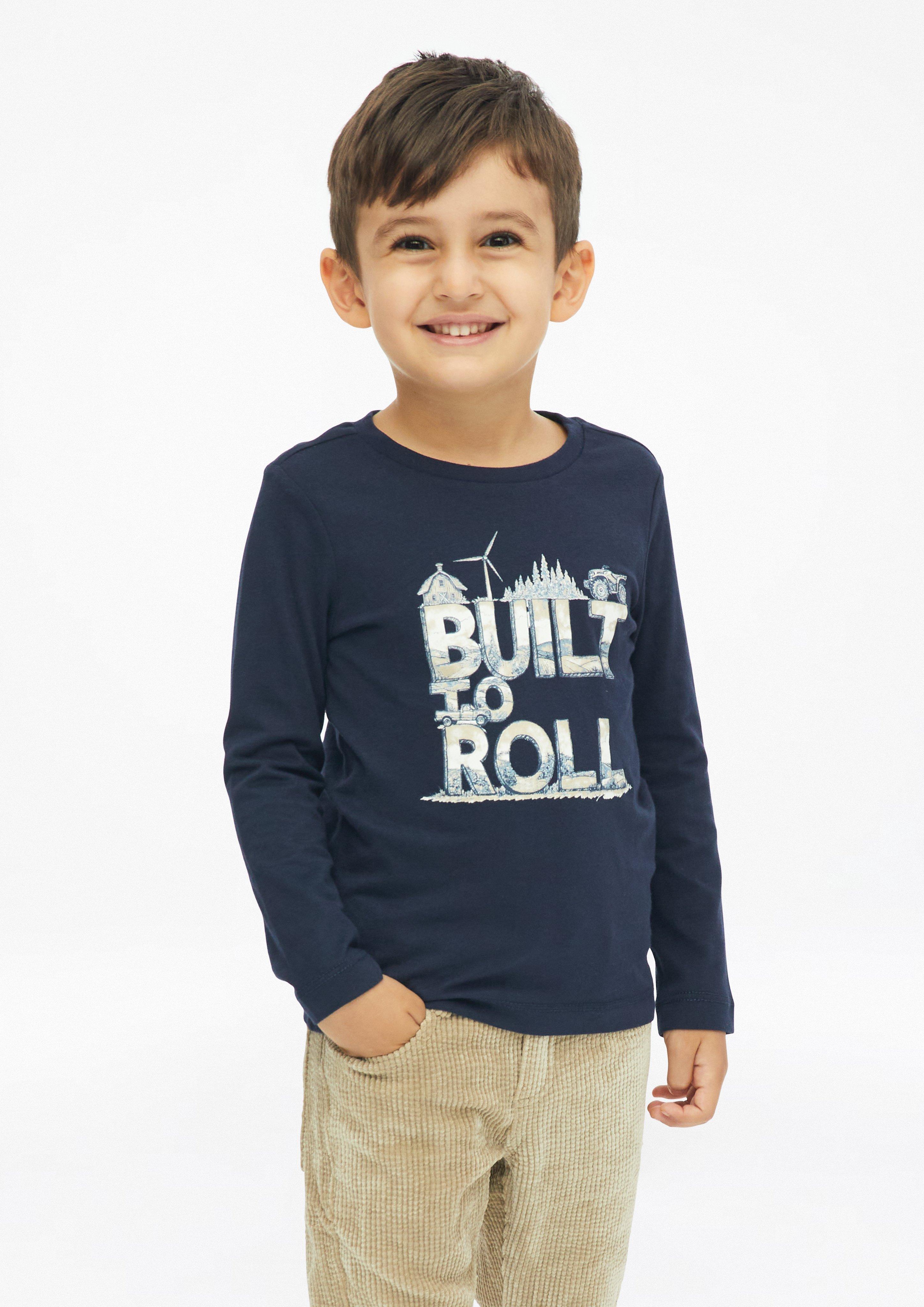 Longsleeve mit Print in Farbe navy von s.Oliver