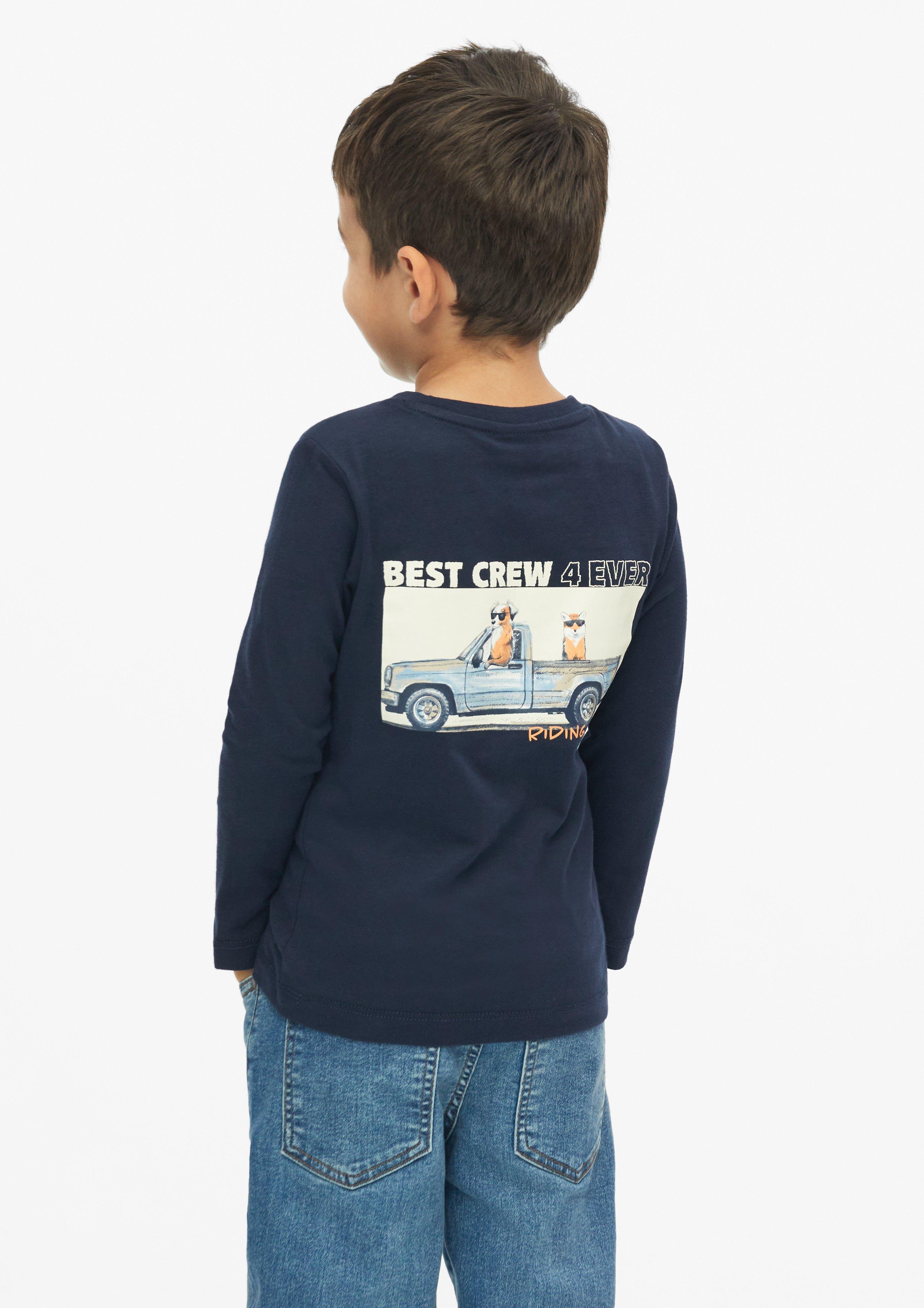 Longsleeve mit Print in Farbe navy von s.Oliver
