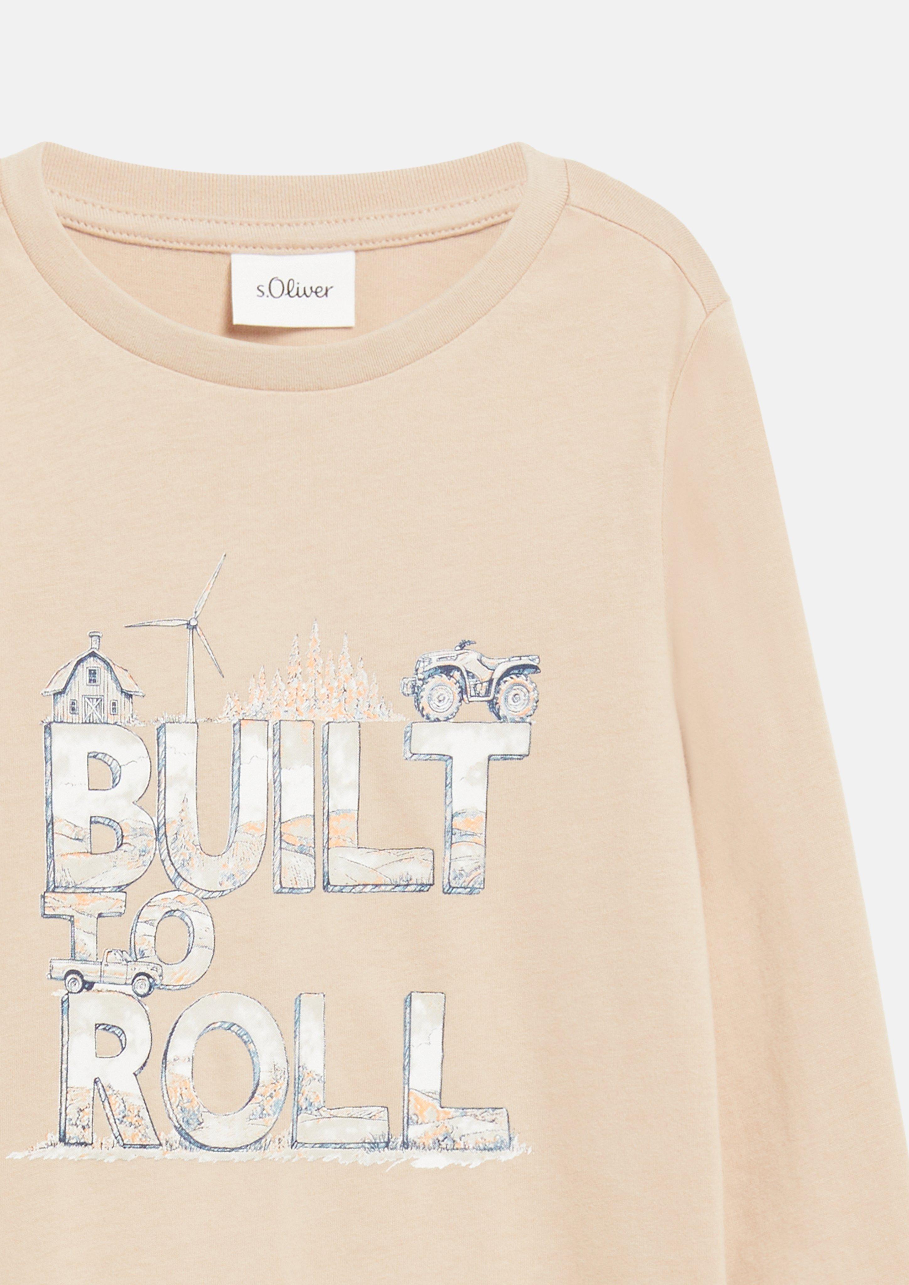 Kinder Longsleeve mit Print in beige von s.Oliver