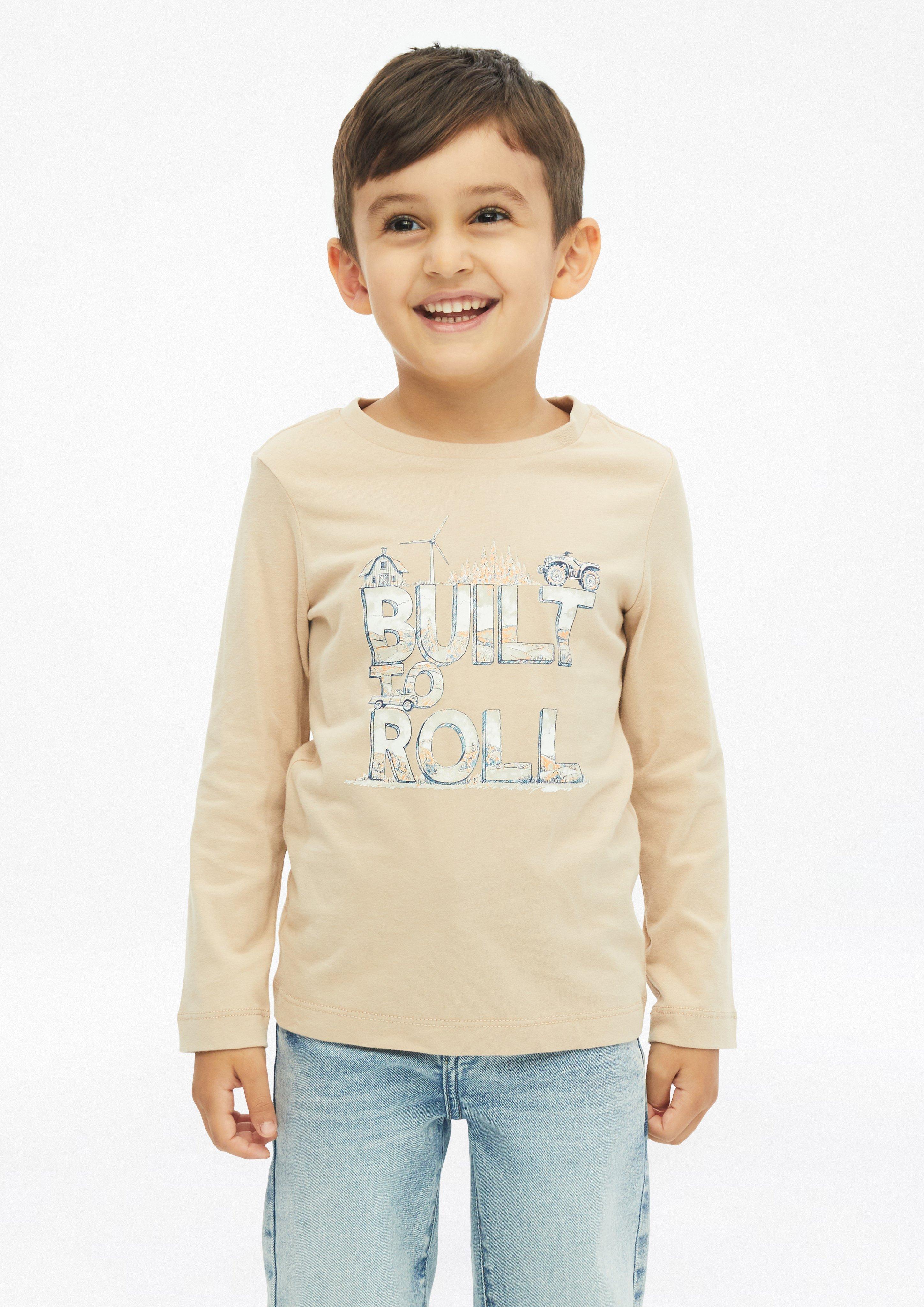 Longsleeve mit Print in Farbe beige von s.Oliver