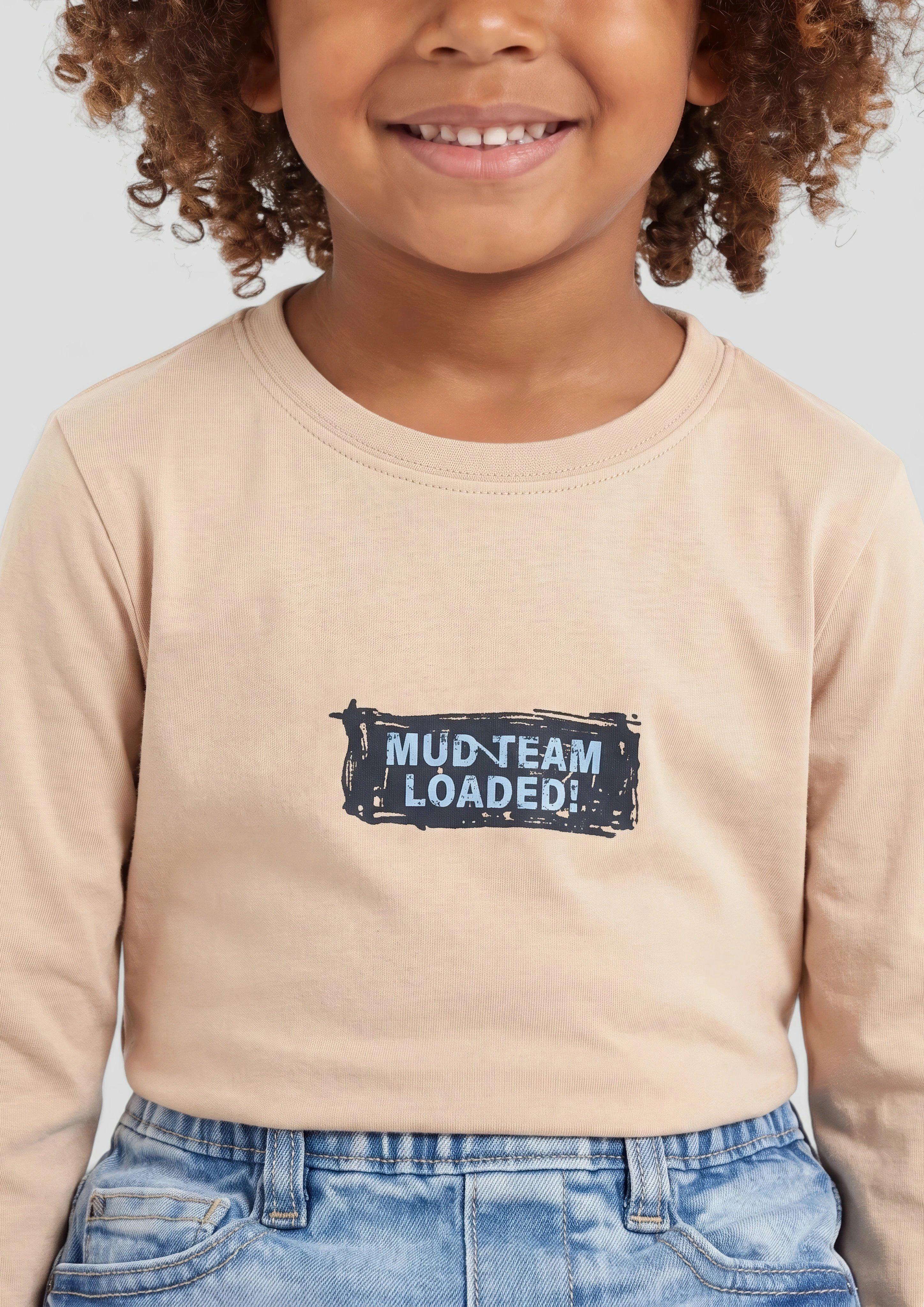Kids Long-Sleeve Shirt with Print in beige by s.Oliver